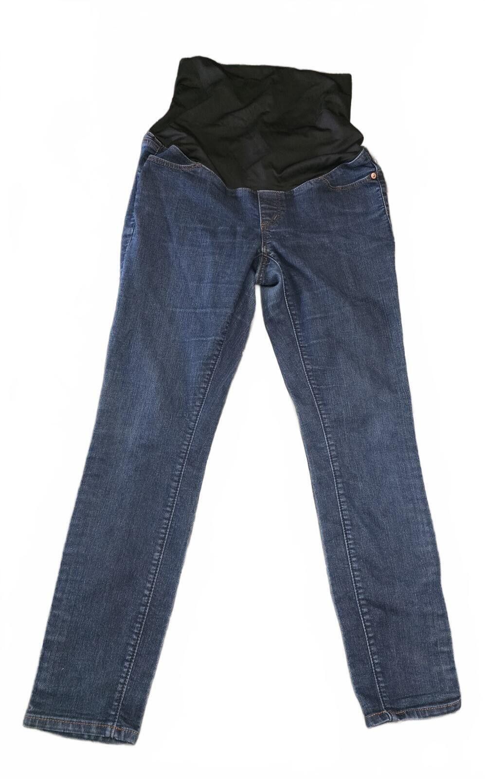 Other LOFT Maternity Dark Blue Skinny Jeans with Black Belly Band Size 30" / US 8 / IT 44 - 2 Thumbnail