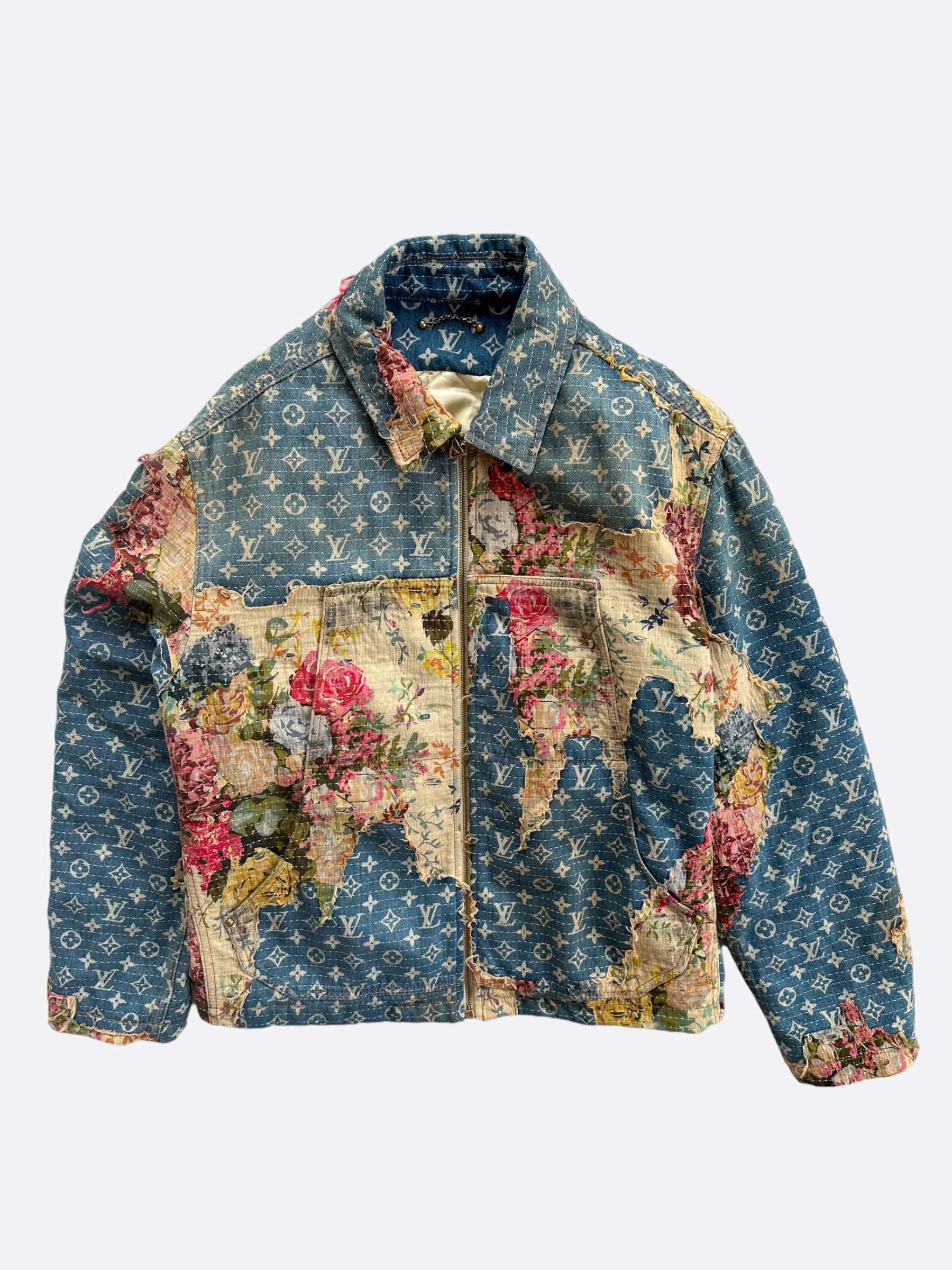 Louis Vuitton Louis Vuitton Blue Monogram Distressed Floral Jacket Size US L / EU 52-54 / 3 - 1 Thumbnail