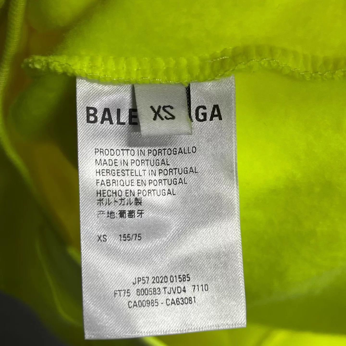 Balenciaga Balenciaga Fluo Yellow Wave Logo Letter Print Sweatshirt XS Size US XS / EU 42 / 0 - 4 Thumbnail