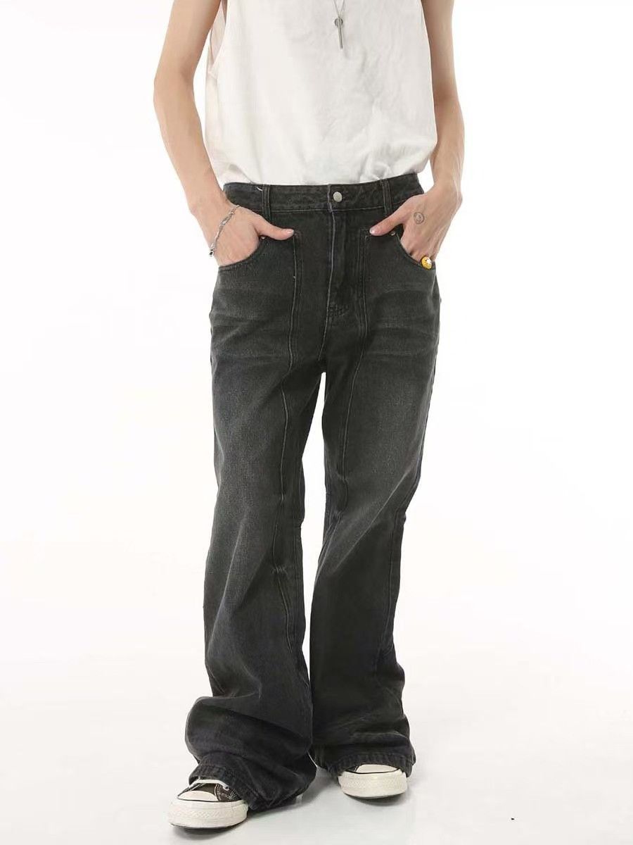 Japanese Brand × Jean Micro Flare Black Washed Loose Jeans Size US 32 / EU 48 - 1 Thumbnail