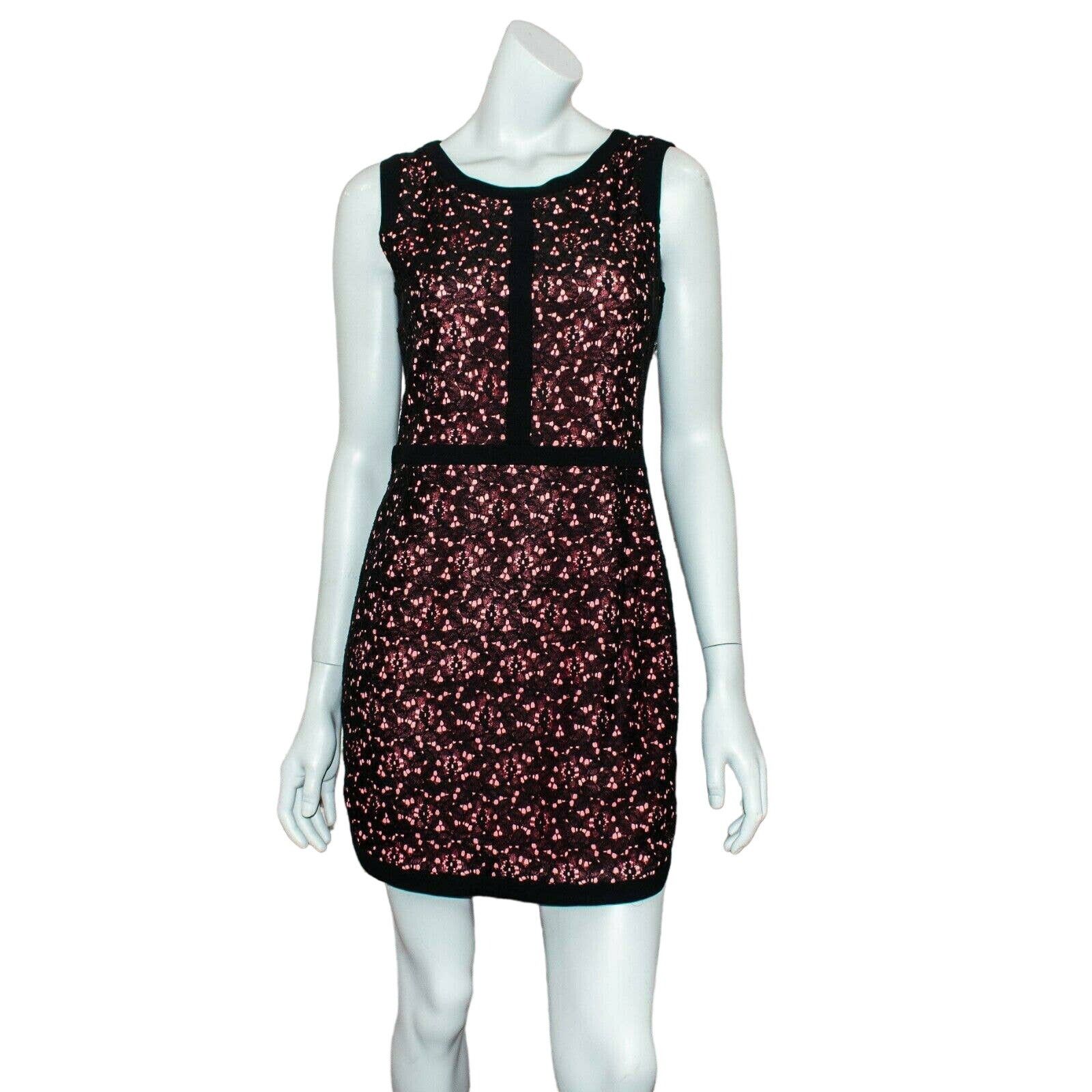 Sandro SANDRO Paris Dentelle Lace Encaje Sheath Dress Black Pink Size S / US 4 / IT 40 - 2 Thumbnail