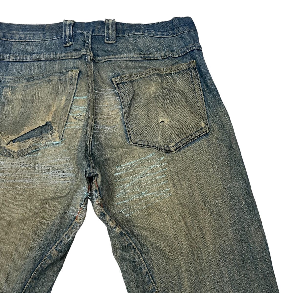 Devilock Vintage Devillock Distressed Denim jelas W33 Size 32" / US 10 / IT 46 - 10 Thumbnail