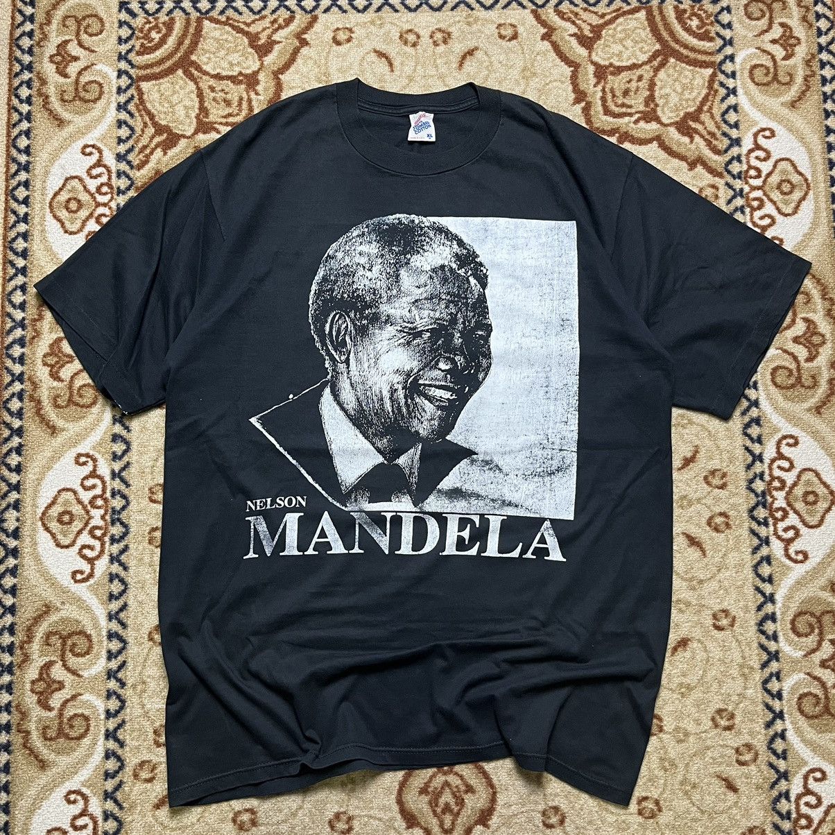 image of Free Historic x Malcolm X Vintage Nelson Mandela in Black, Men's (Size XL)