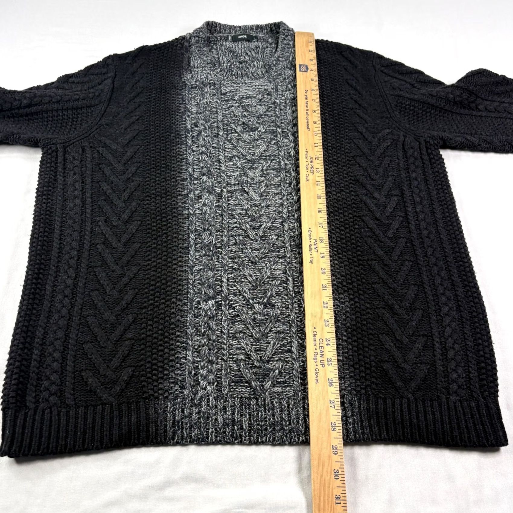 Vince Vince Sweater Mens Large Black Cable-Knit Wool Cashmere Pullover Size US L / EU 52-54 / 3 - 5 Thumbnail