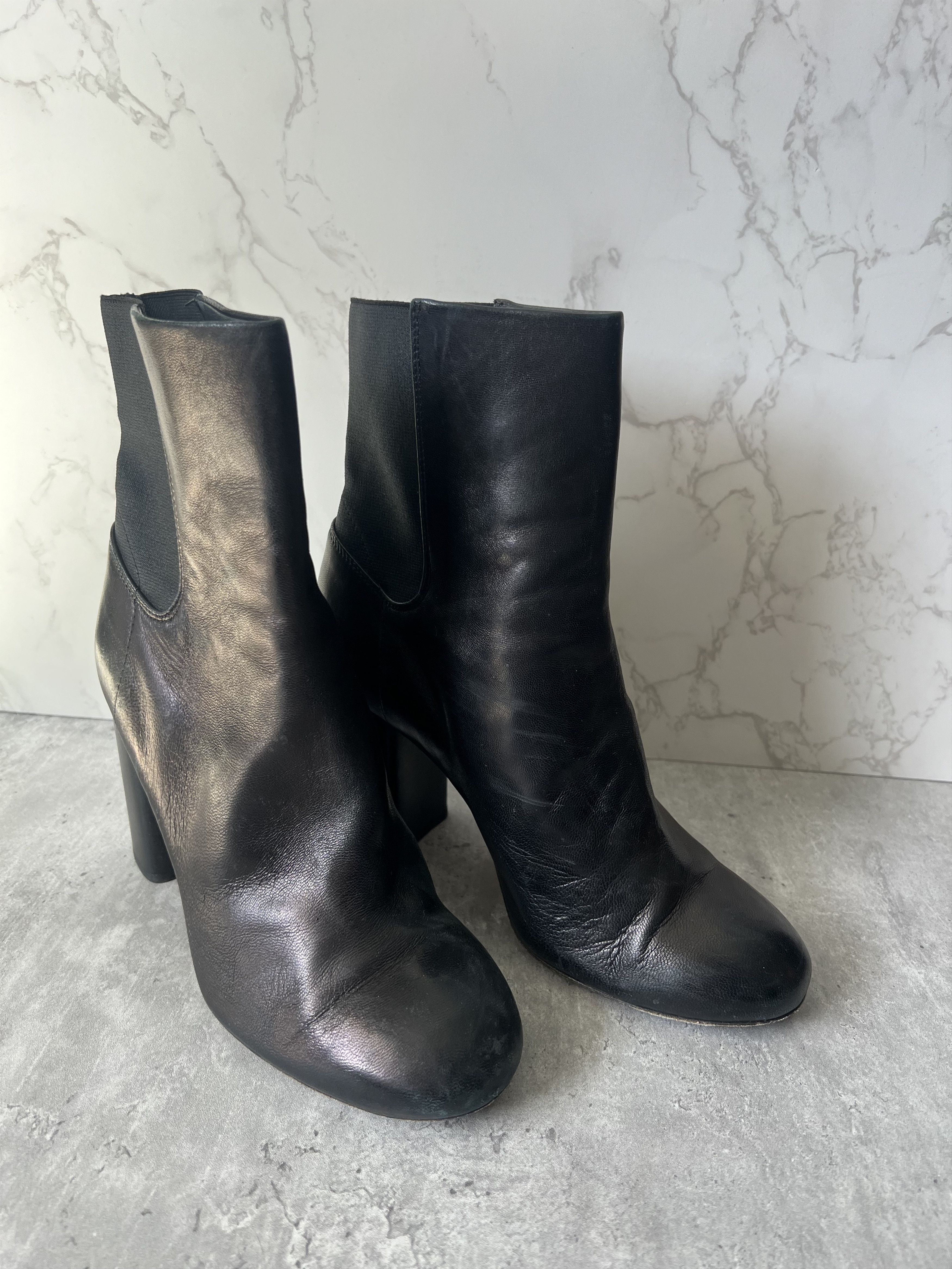 Rag & Bone Rag & Bone Black Leather Heeled Boots - Size 6 Size US 6 / IT 36 - 3 Thumbnail
