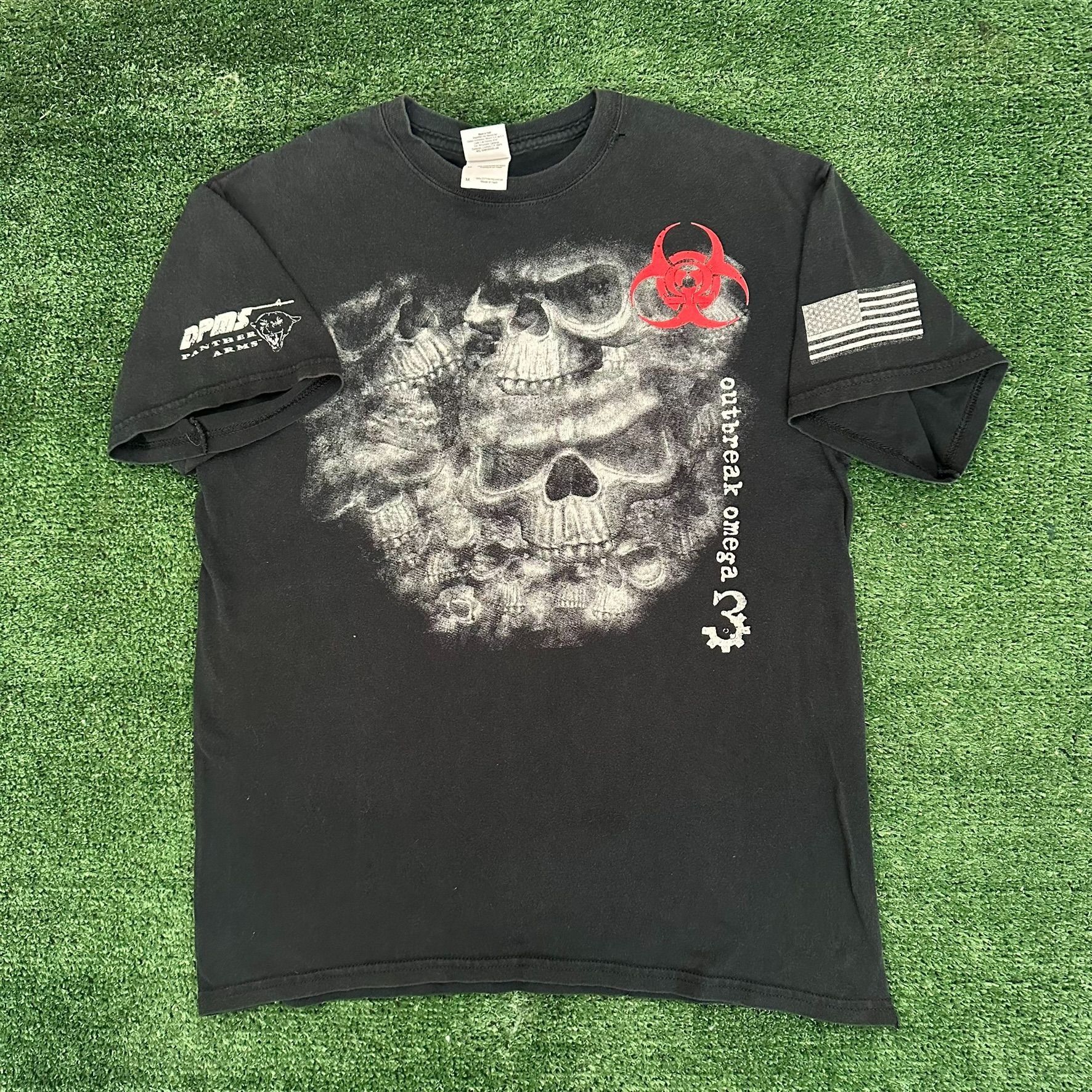 Japanese Brand Vintage Y2K Biohazard Skulls T-Shirt DPMS Panther Arms Faded Size US M / EU 48-50 / 2 - 2 Thumbnail