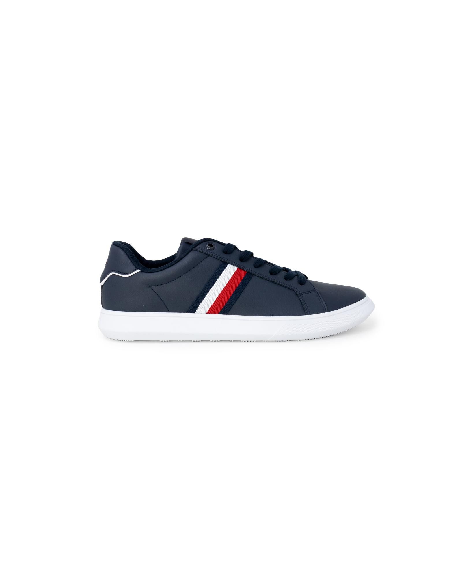 image of Tommy Hilfiger Leather Sneakers With Laces in Blue, Men's (Size 10)