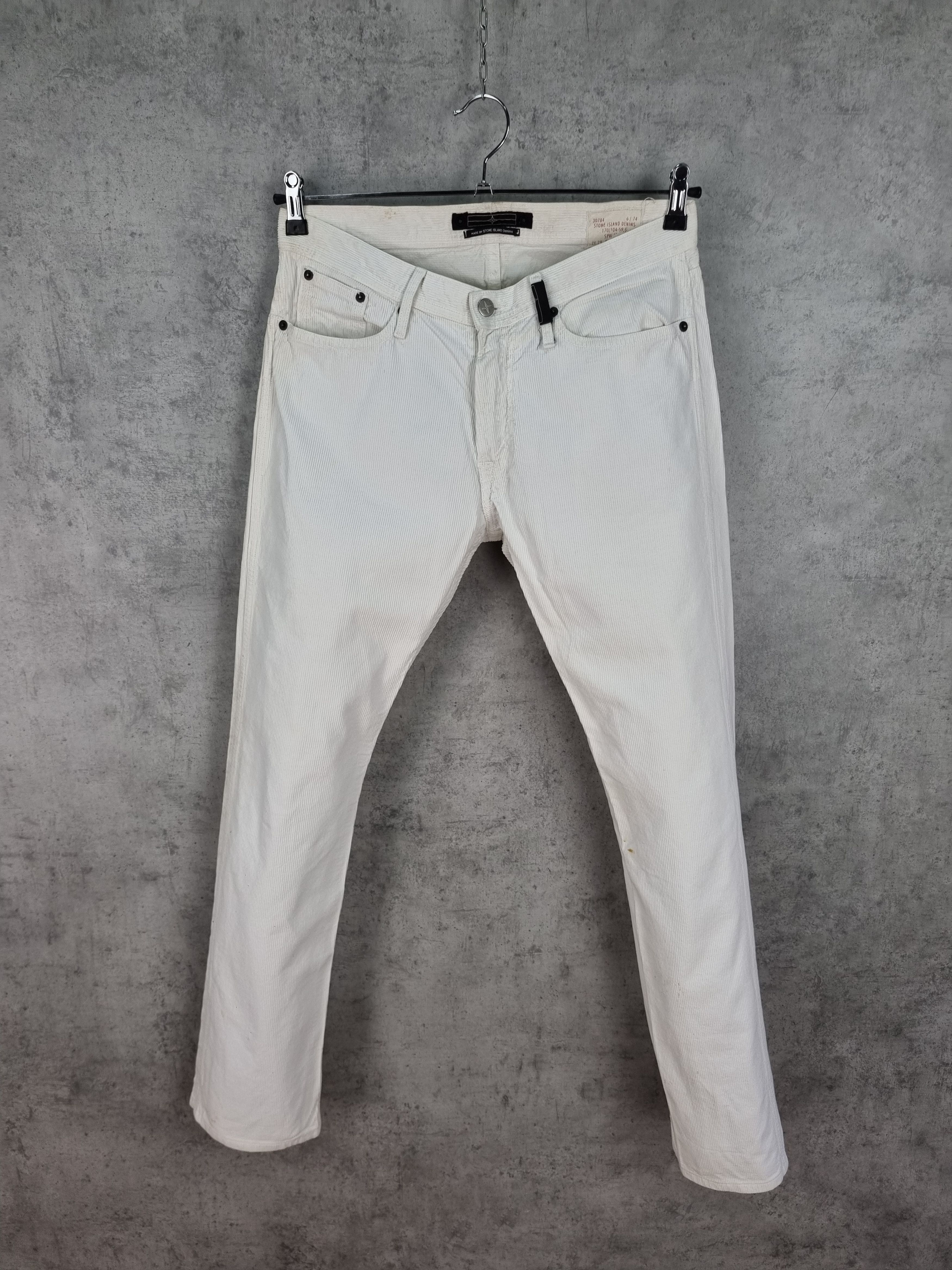 Stone Island × Vintage Dirty Corduroy Stone Island White Slim Fit Pants Size US 31 - 1 Thumbnail