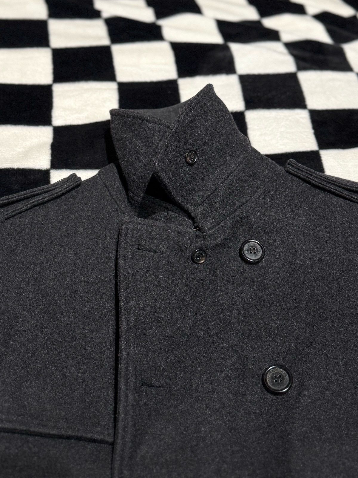 Kris Van Assche HEAVY PEACOAT CHARCOAL GRAY JACKET COAT Size US M / EU 48-50 / 2 - 4 Thumbnail
