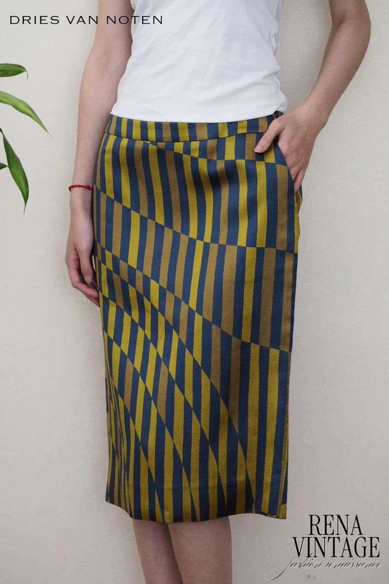 Dries Van Noten Dries Van Noten 2014 Runway Silk Wool Skirt - dmc Size US 28 / EU 44 - 1 Thumbnail