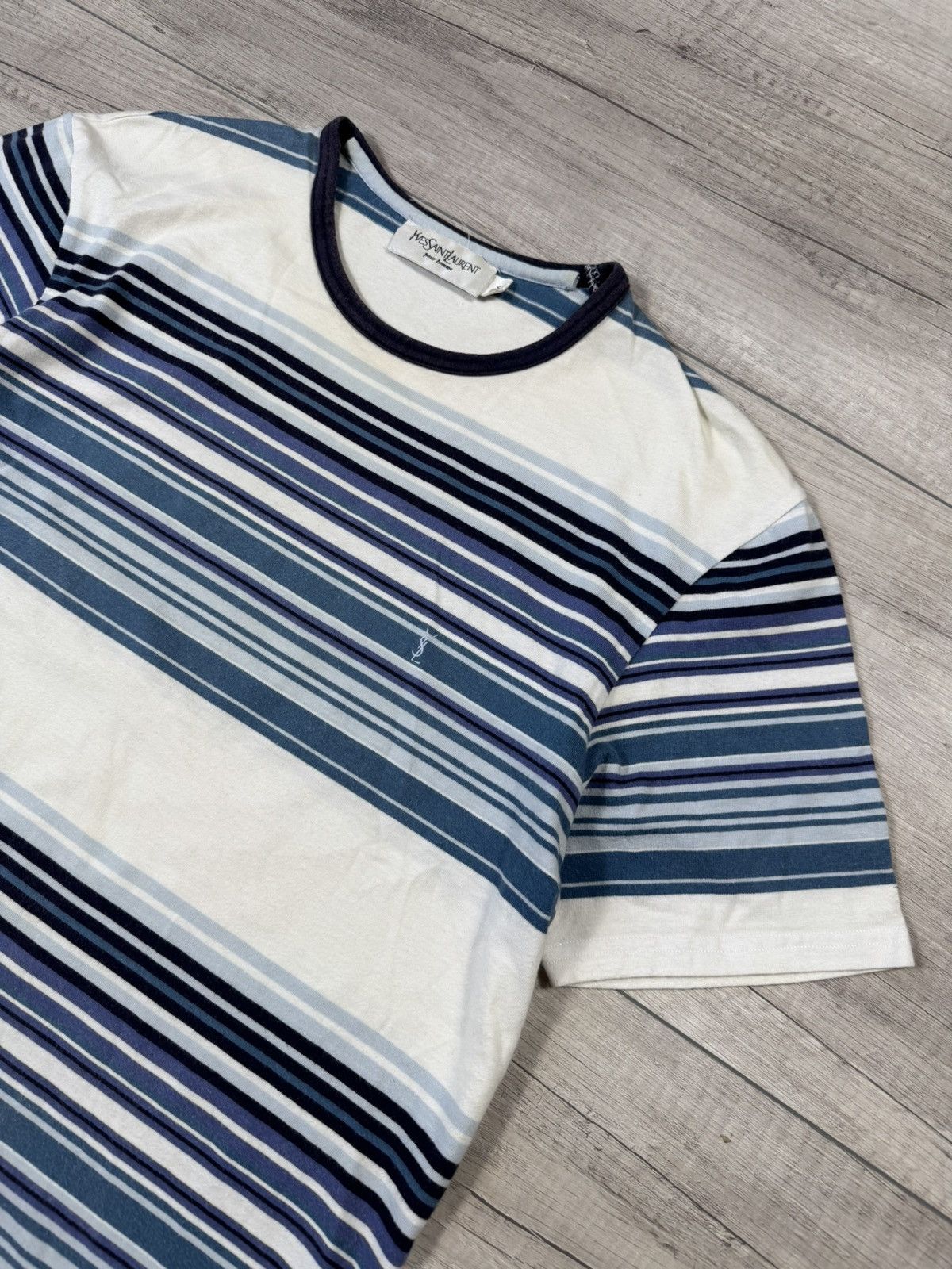 Vintage Yves Saint Laurent Vintage 90s YSL Striped t-shirt Y2K Size US S / EU 44-46 / 1 - 2 Thumbnail