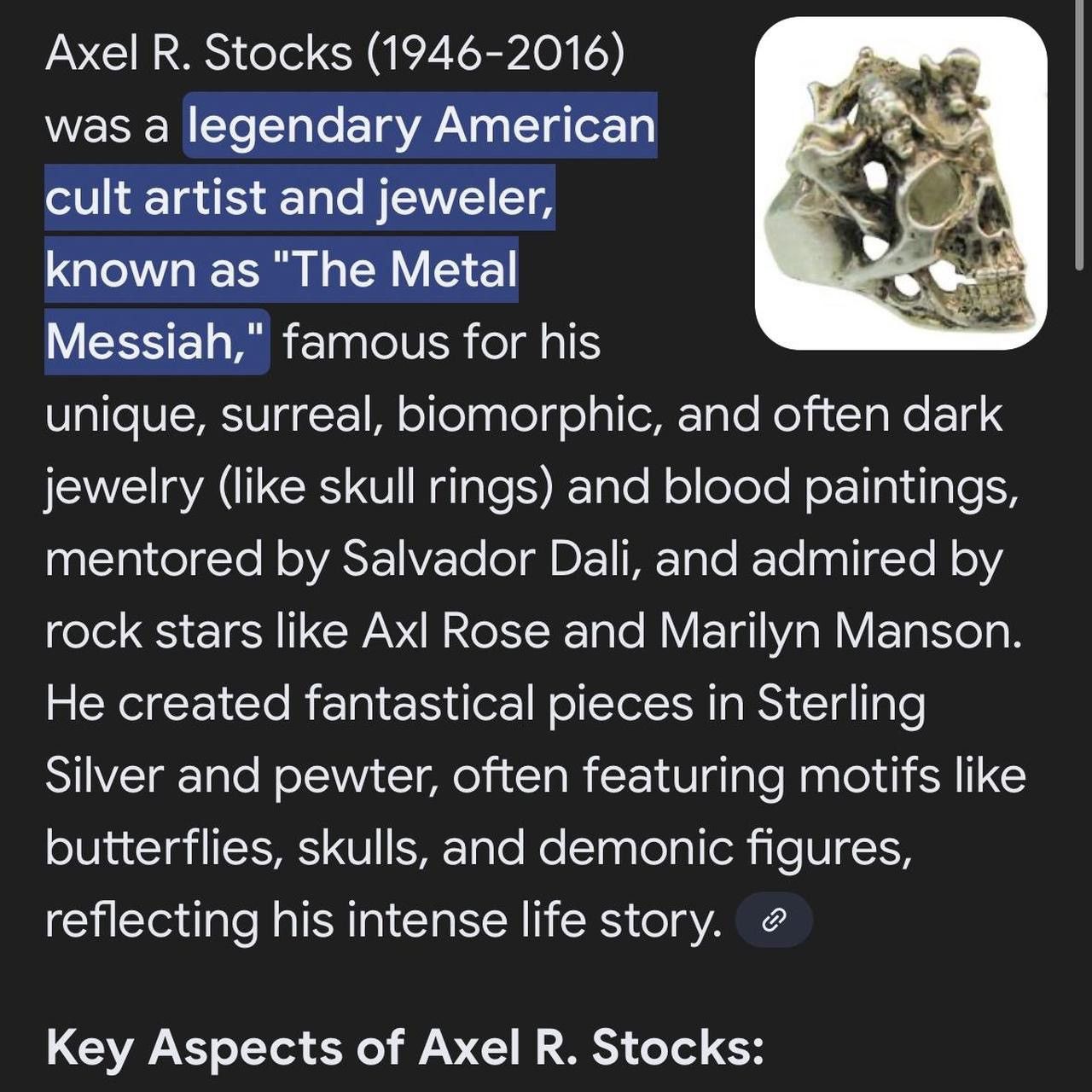 Other Axel R Stocks “ COSMIC RAVEN” sterling silver ring Size ONE SIZE - 7 Thumbnail
