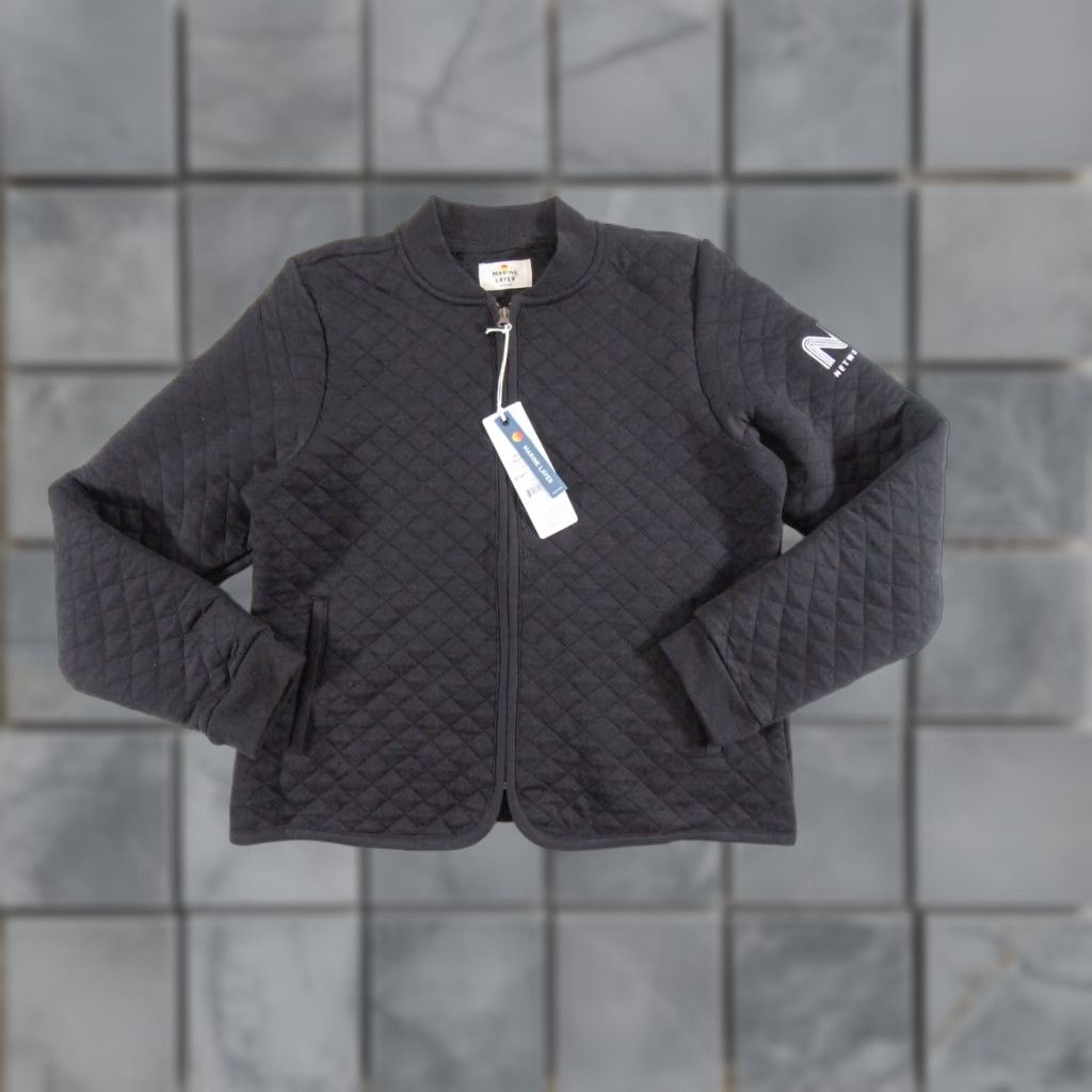 Marine Layer Marine Layer Women's Bomber Jacket Medium Black Full Zip Outdoor Casual Size M / US 6-8 / IT 42-44 - 1 Thumbnail
