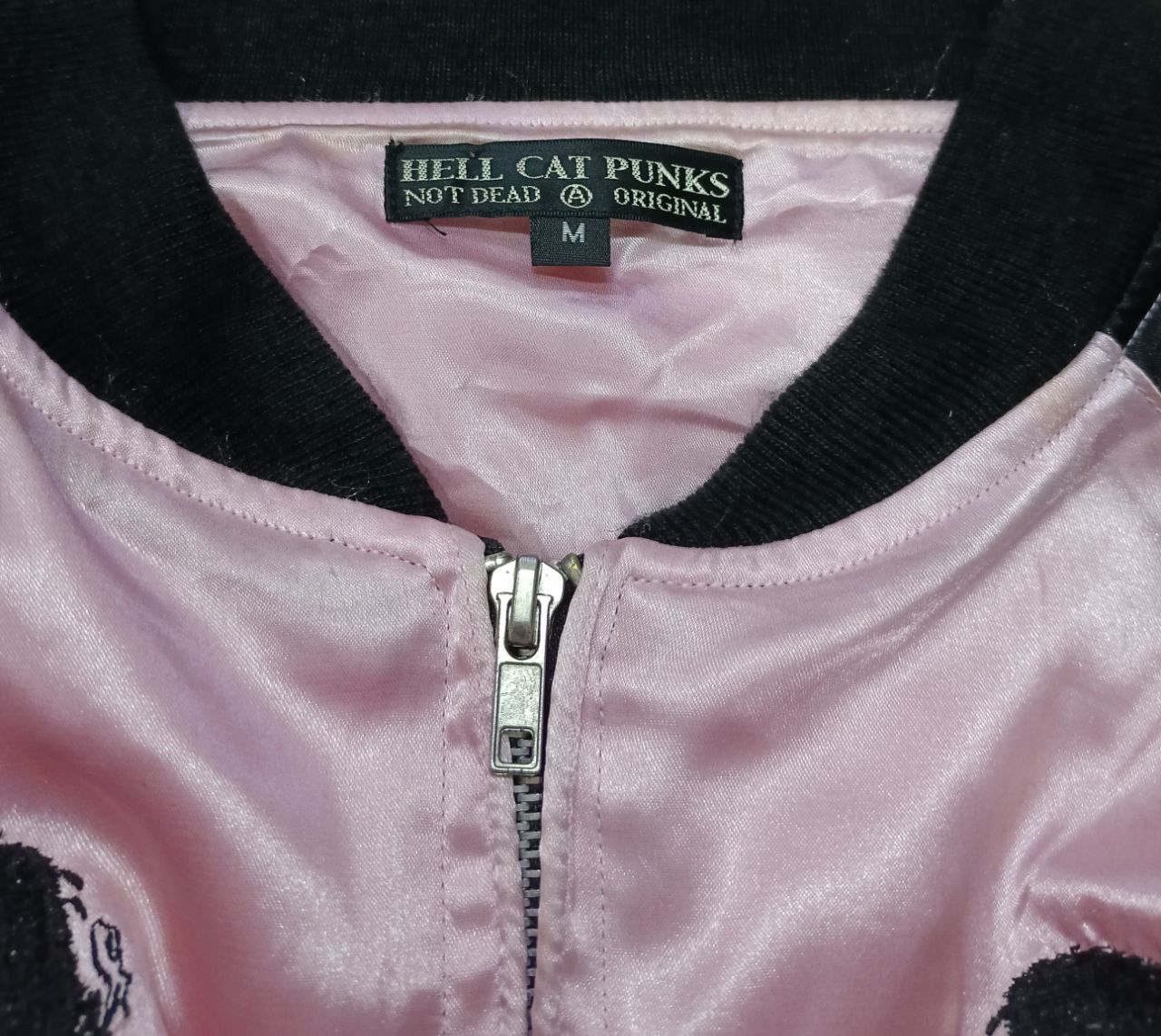 Japanese Brand HELL CAT PUNK NOT DEAD LOVE&HATE ALL MY LIVE SATIN JACKET Size M / US 6-8 / IT 42-44 - 6 Thumbnail