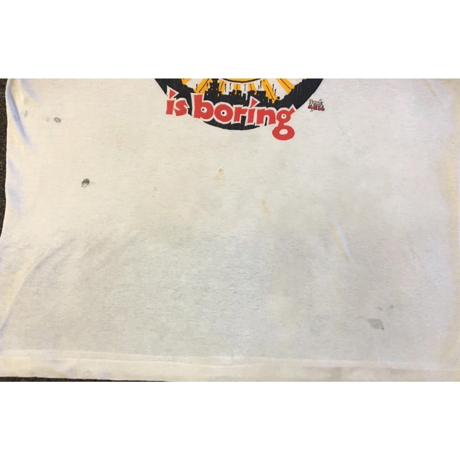 Vintage VINTAGE 90s Phoenix Is Boring Faded Distressed Shirt XL White T-Shirt Men Regular Fit Short Sleeve Sun Grunge Funny Joke Size US XL / EU 56 / 4 - 5 Thumbnail