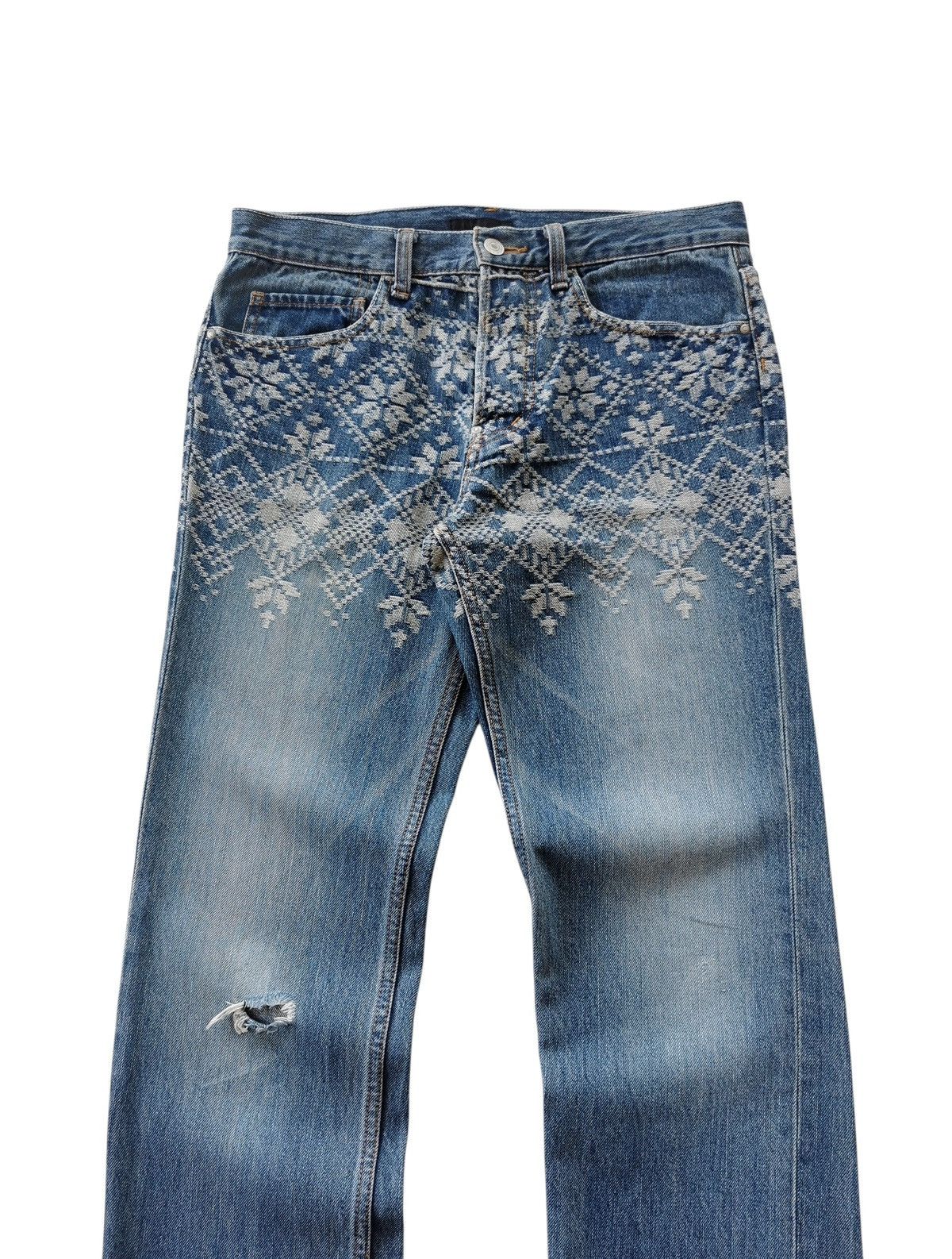 Iroquois Japan Japanese Brand Iroquois Slim Jeans Damask Pattern - 30x43 Size US 30 / EU 46 - 6 Thumbnail