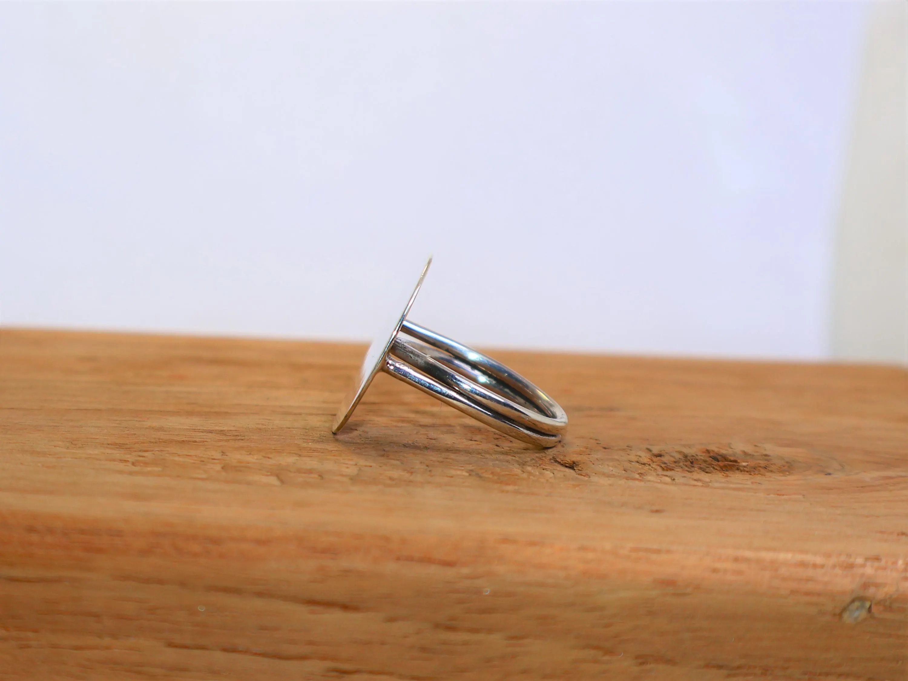 Handmade Handmade Disc Silver Ring, Sterling silver Statement Ring, Size ONE SIZE - 5 Thumbnail