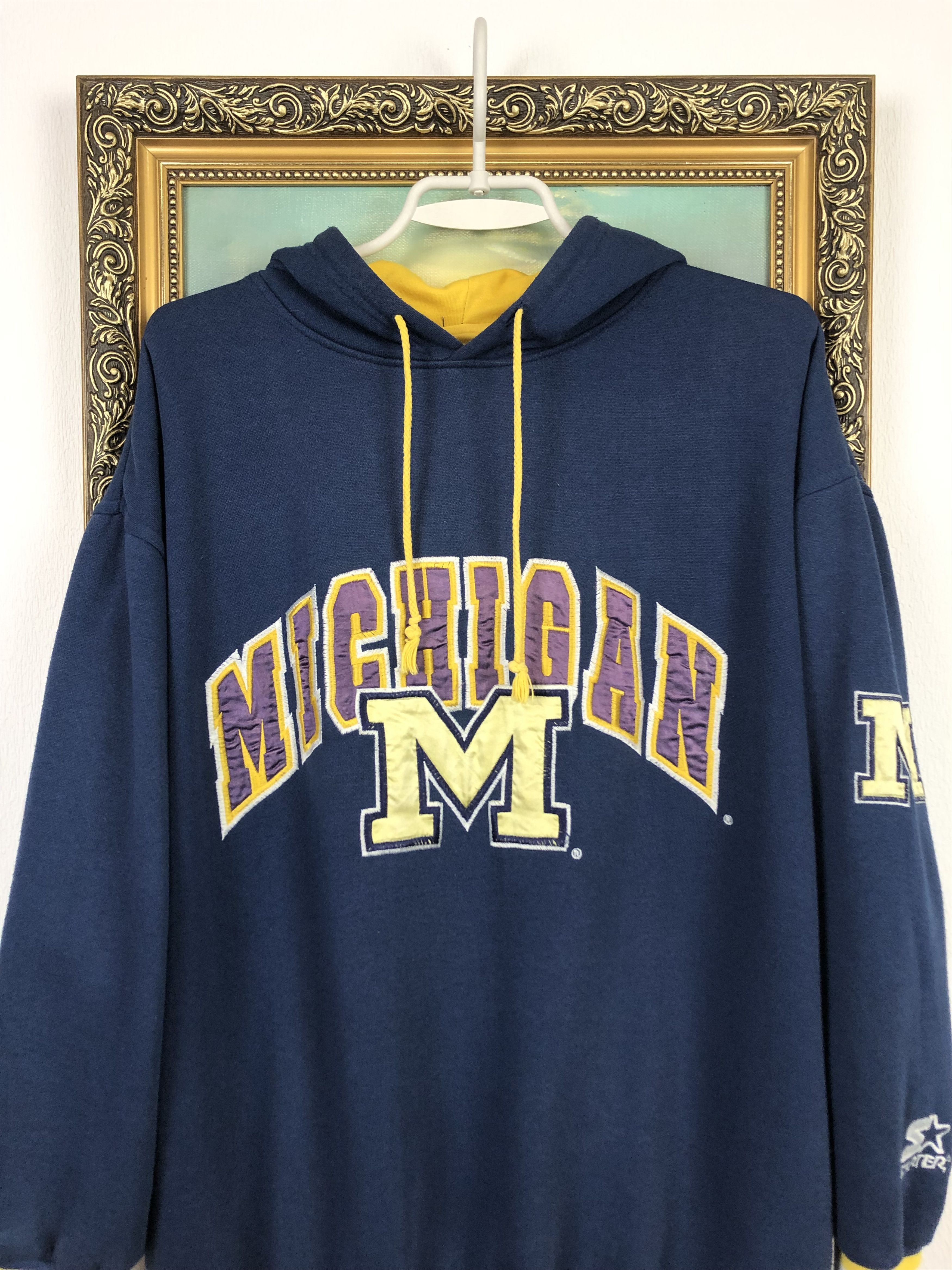 Starter Vintage University Michigan Wolverines Starter Hoodie Rare Size US M / EU 48-50 / 2 - 2 Thumbnail
