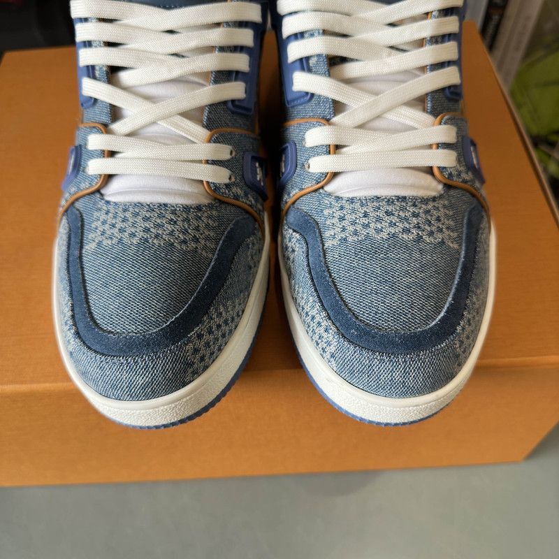 Louis Vuitton Louis Vuitton Blue Leather Trainer Low-Top Sneakers -2508 Size US 8 / EU 41 - 5 Thumbnail