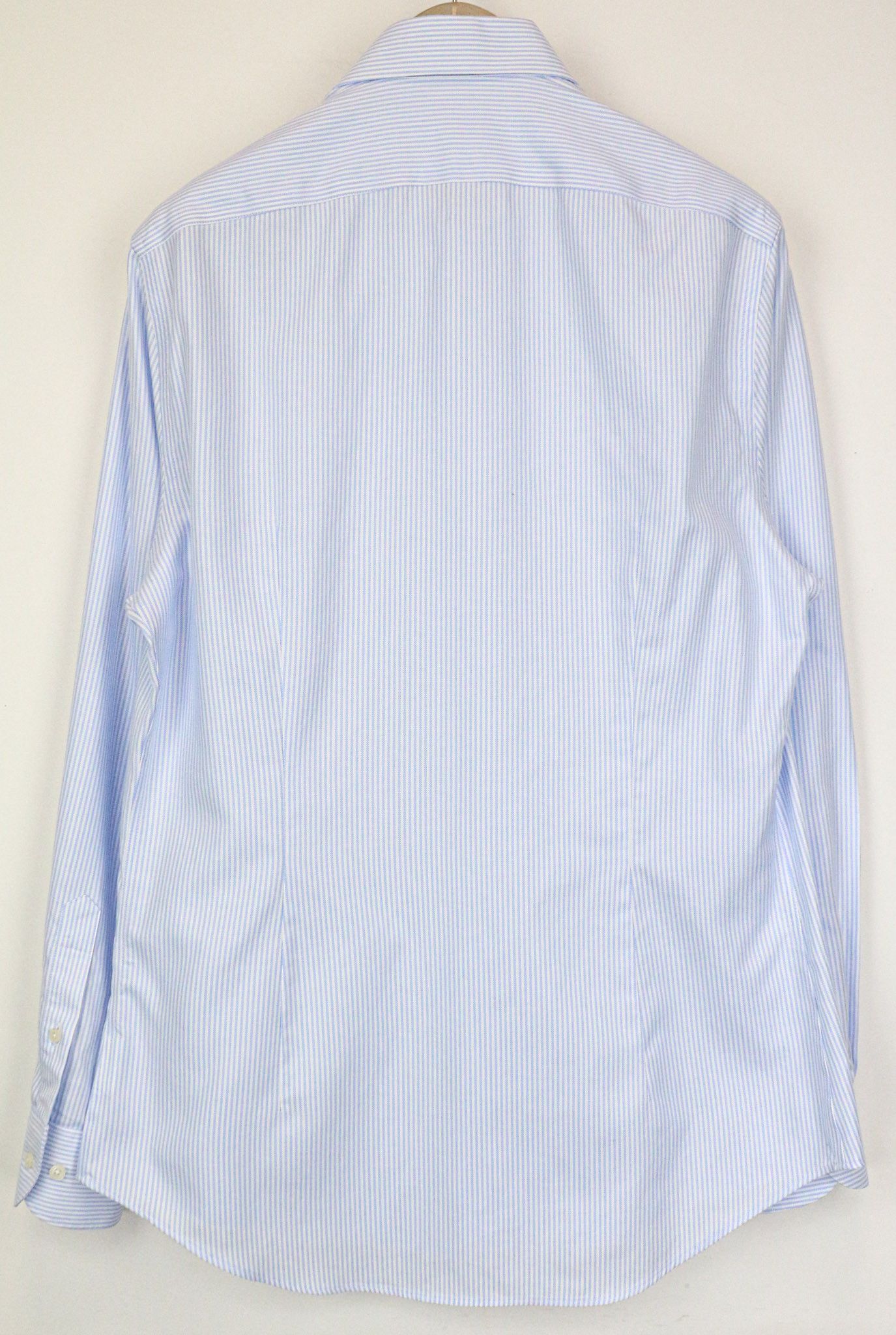 Suitsupply 41/16 Extra Slim Blue Cotton Striped Cutaway 78787 Size 40R - 2 Thumbnail