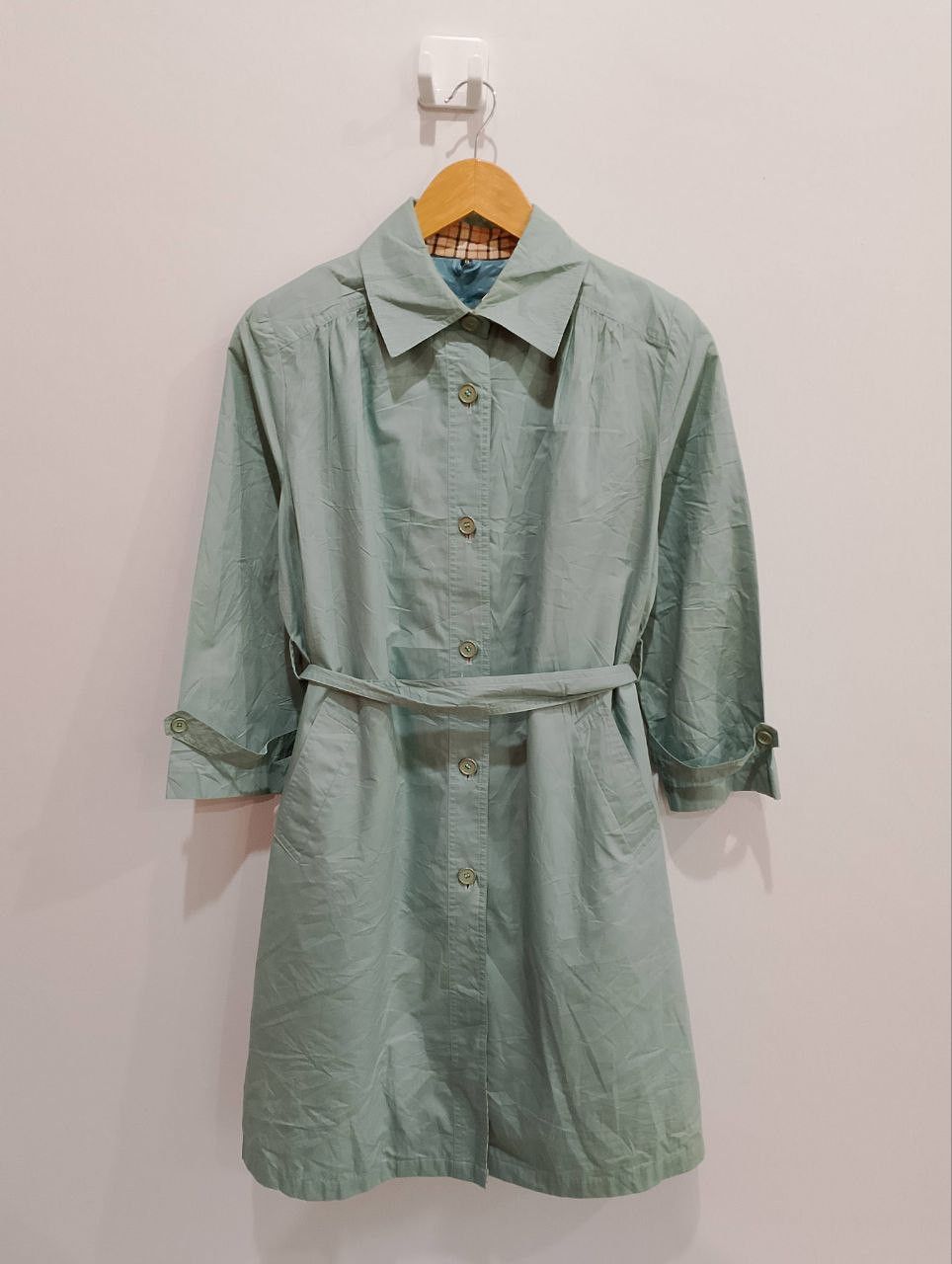 Japanese Brand Vintage Japanese Designer Checkered Light Trench Coats Size L / US 10 / IT 46 - 1 Thumbnail