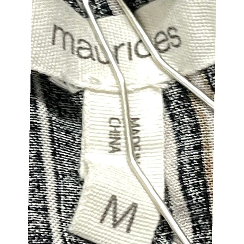 Vintage Maurices Blouse Women M Black Striped Short Sleeve Button Tie Front Bohemian Hippie Casual Shirt Size M / US 6-8 / IT 42-44 - 4 Thumbnail