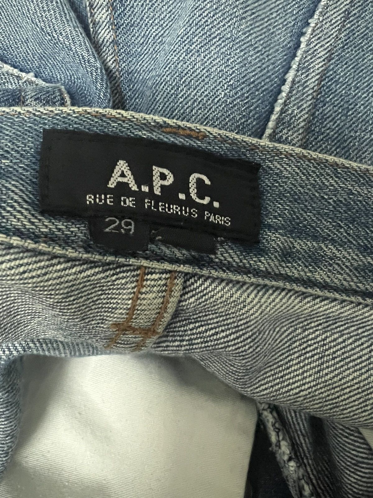 A.P.C. × Vintage A.P.C - Rue De Fleurus Paris Selvedge Button Fly Distressed Size US 29 - 12 Thumbnail