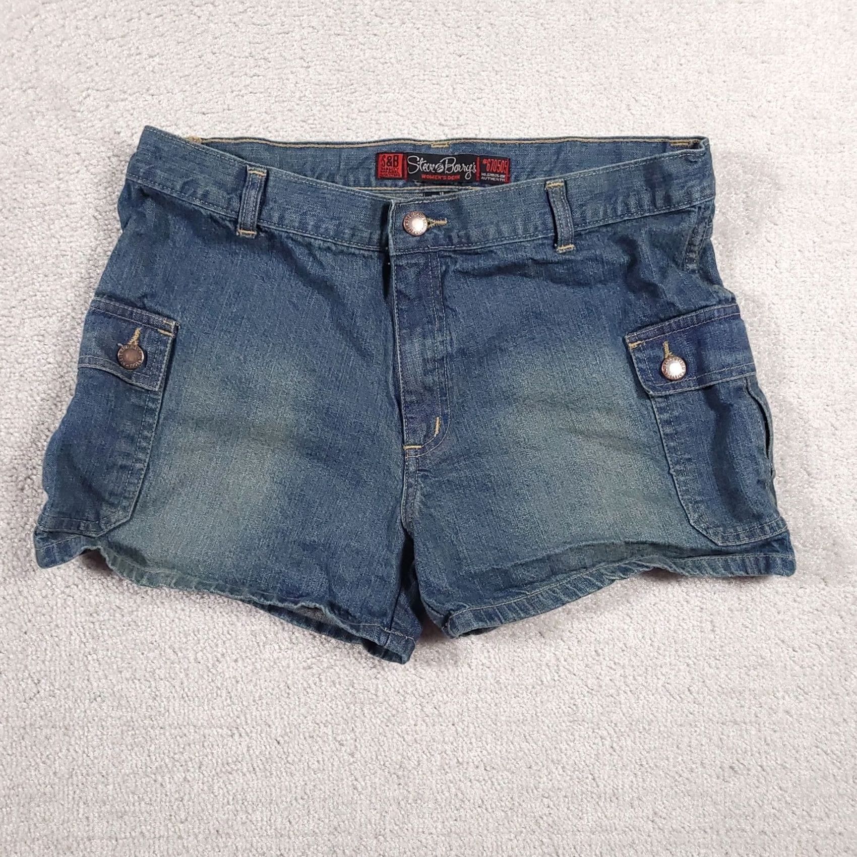 Vintage VINTAGE Steve & Barry's Cargo Jean Shorts Women 12 Denim Y2K Adjustable Waist Cargo Shorts 90s Recreational Womens Size 34" / US 12 / IT 48 - 2 Thumbnail