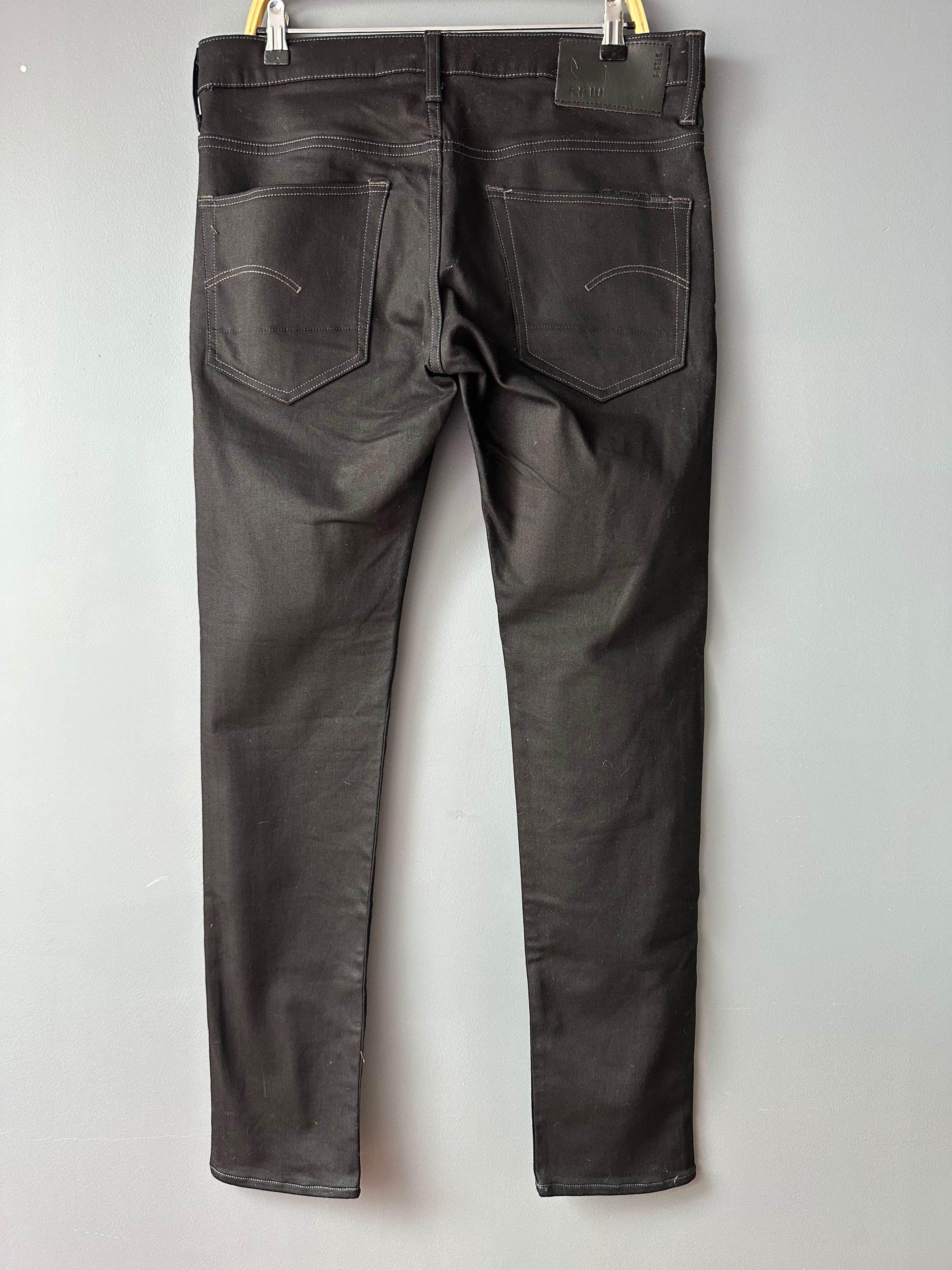 G-Star G-Star 3301 Slim Black Stretch denim jeans pants Size US 32 / EU 48 - 9 Thumbnail