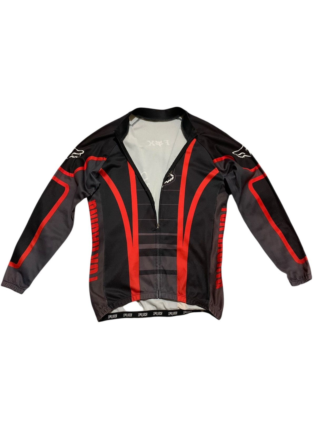 Fox Racing Vintage Worn Fox Racing moto jersey zip up Size US L / EU 52-54 / 3 - 6 Thumbnail