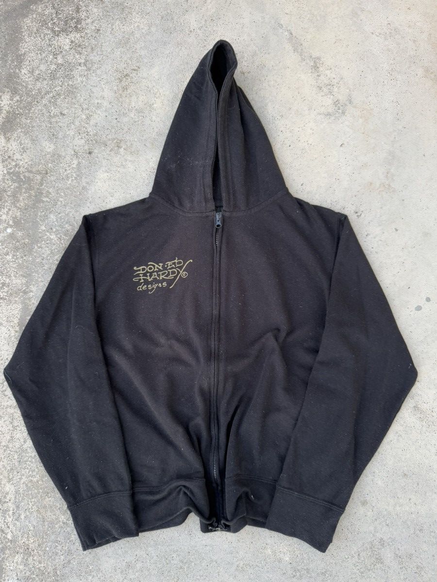 Ed Hardy × Vintage Vintage Ed Hardy Bull Dog Big Logo Zip Up Hoodie Size US M / EU 48-50 / 2 - 3 Thumbnail
