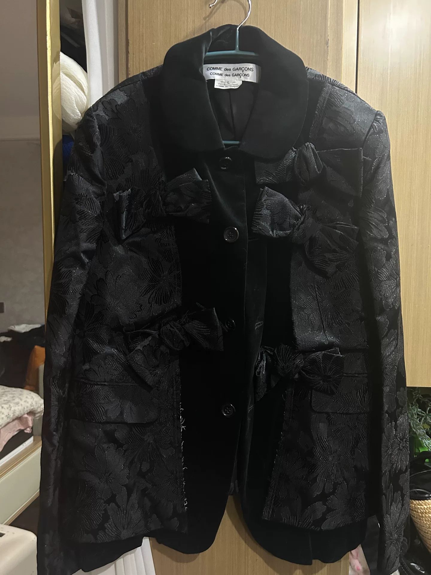 Comme des Garcons CDG COMCOM Bow Detail Blazer Coat Size US L / EU 52-54 / 3 - 1 Thumbnail