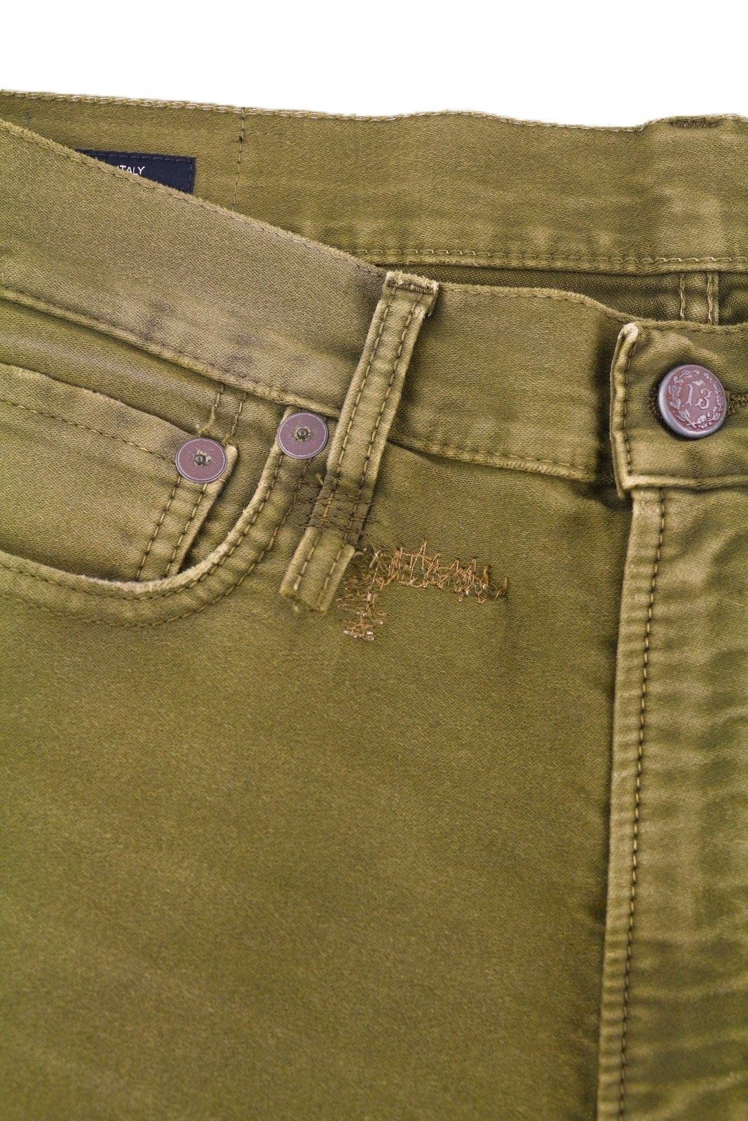 R13 BOYFRIEND 28 Olive Garment Dyed Moleskin Faded FW25 86535 Size 28" / US 6 / IT 42 - 11 Thumbnail