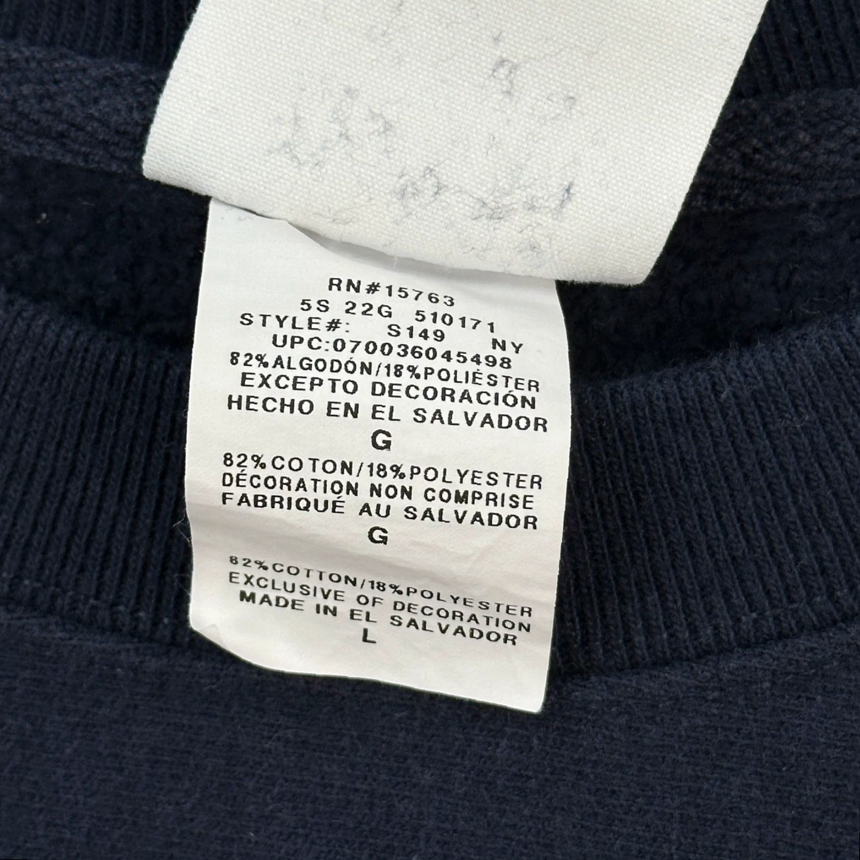 Champion Champion Sweatshirt Mens Large Navy Chenille Embroidered Pullover Reverse Weave Size US L / EU 52-54 / 3 - 7 Thumbnail