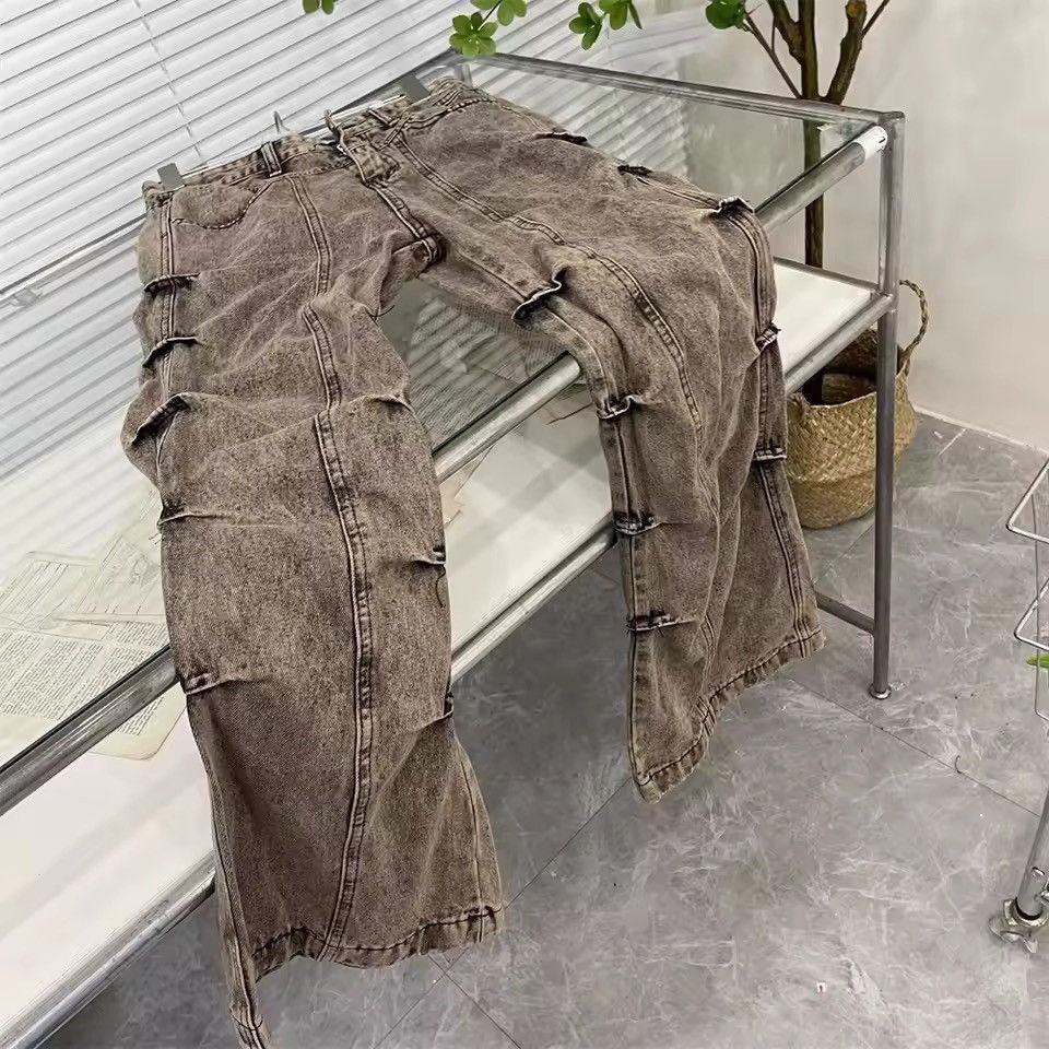 Jean Y2k Cargo Flared Stack Jeans Wide Leg Bootcut Stacked Size US 34 / EU 50 - 8 Thumbnail