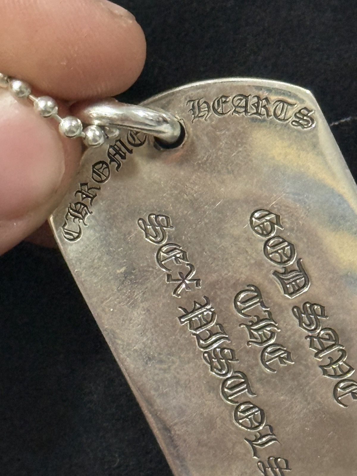 Chrome Hearts Chrome hearts god save the sex pistols dog tag with ball cha Size ONE SIZE - 17 Thumbnail