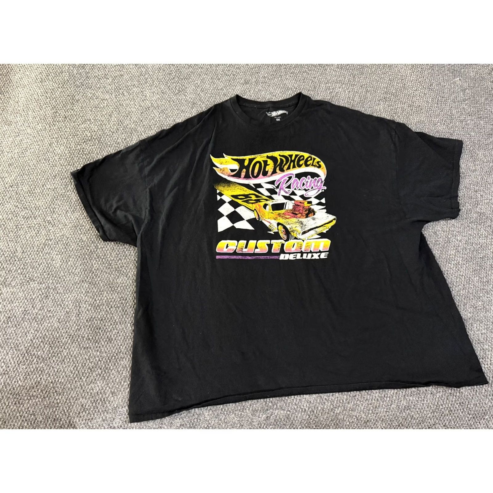 Vintage Hot Wheels Shirt Mens 5XL Black Racing Graphic Logo Cotton Crew Neck Short Sleeve T-Shirt Size US XXL / EU 58 / 5 - 2 Thumbnail