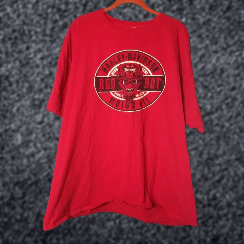Harley Davidson Harley-Davidson Mens T-Shirt 2XL Red Graphic Motorcycle Sturgis 2013 Urban Streetwear Skull USA Horror Gothic Biker Short Sleeve Crew Neck Mens Size US XXL / EU 58 / 5 - 1 Thumbnail