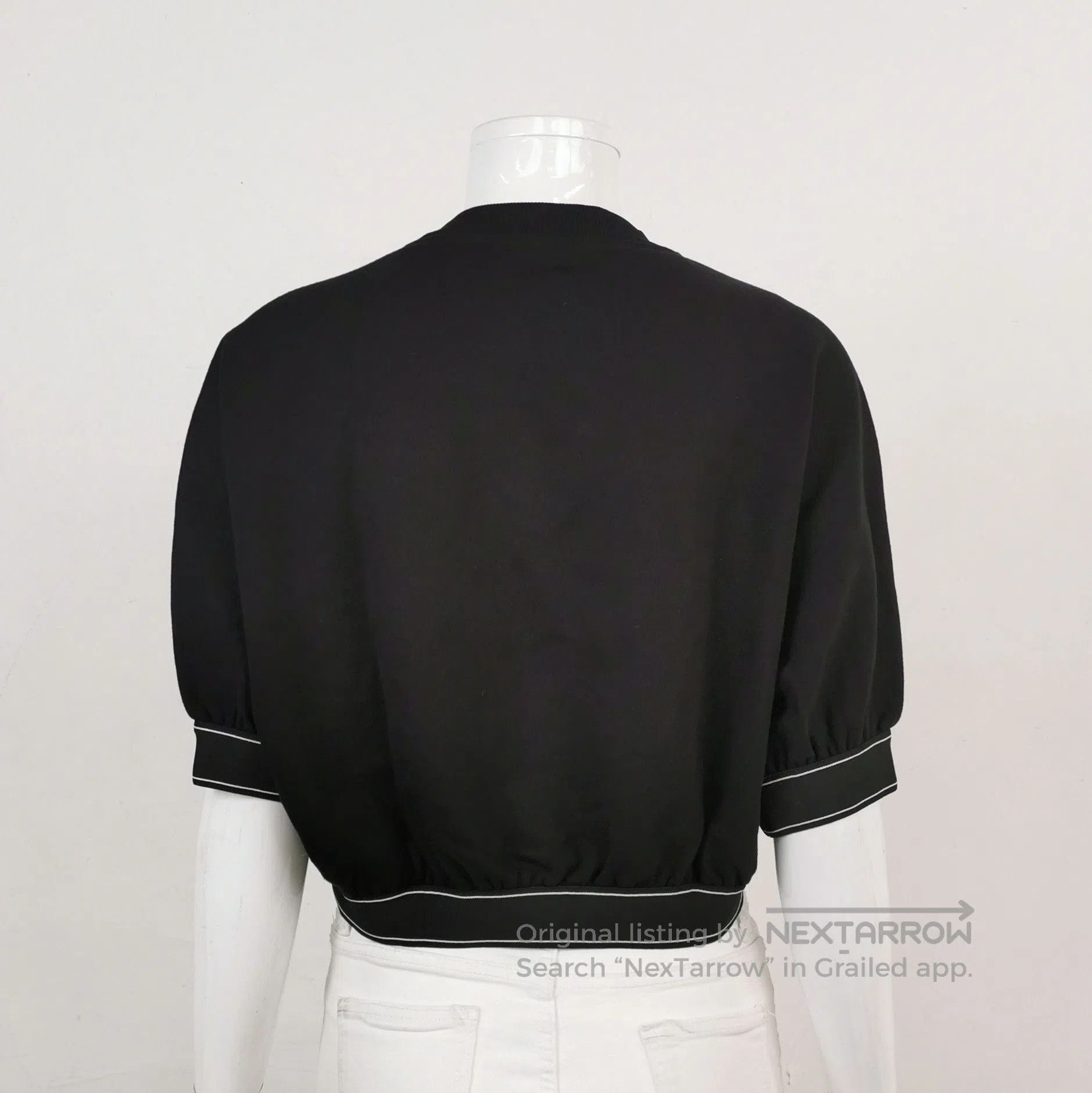 Prada Prada Black Logo Round Neck Crop Top . Size S / US 4 / IT 40 - 2 Thumbnail