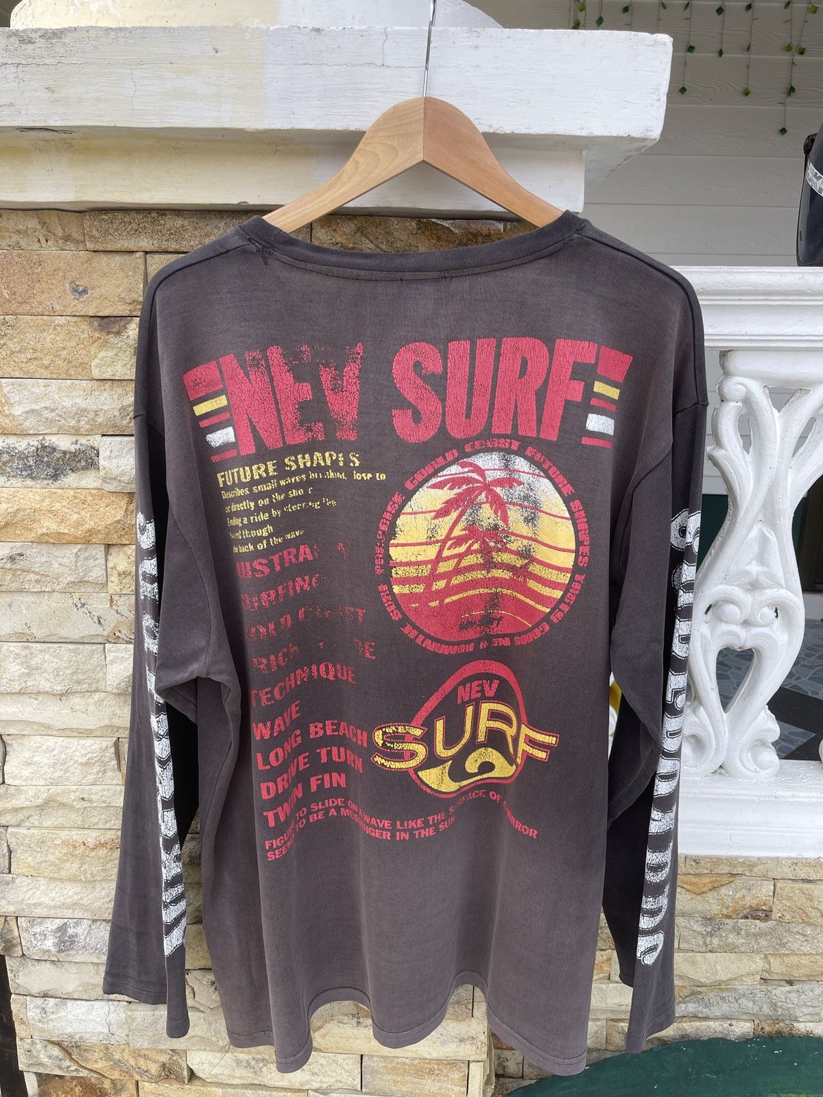 Sun Surf Last Drop🔥Vtg Nev Surf Boards THRASHED FADED Long Sleeve Size US XXL / EU 58 / 5 - 1 Thumbnail