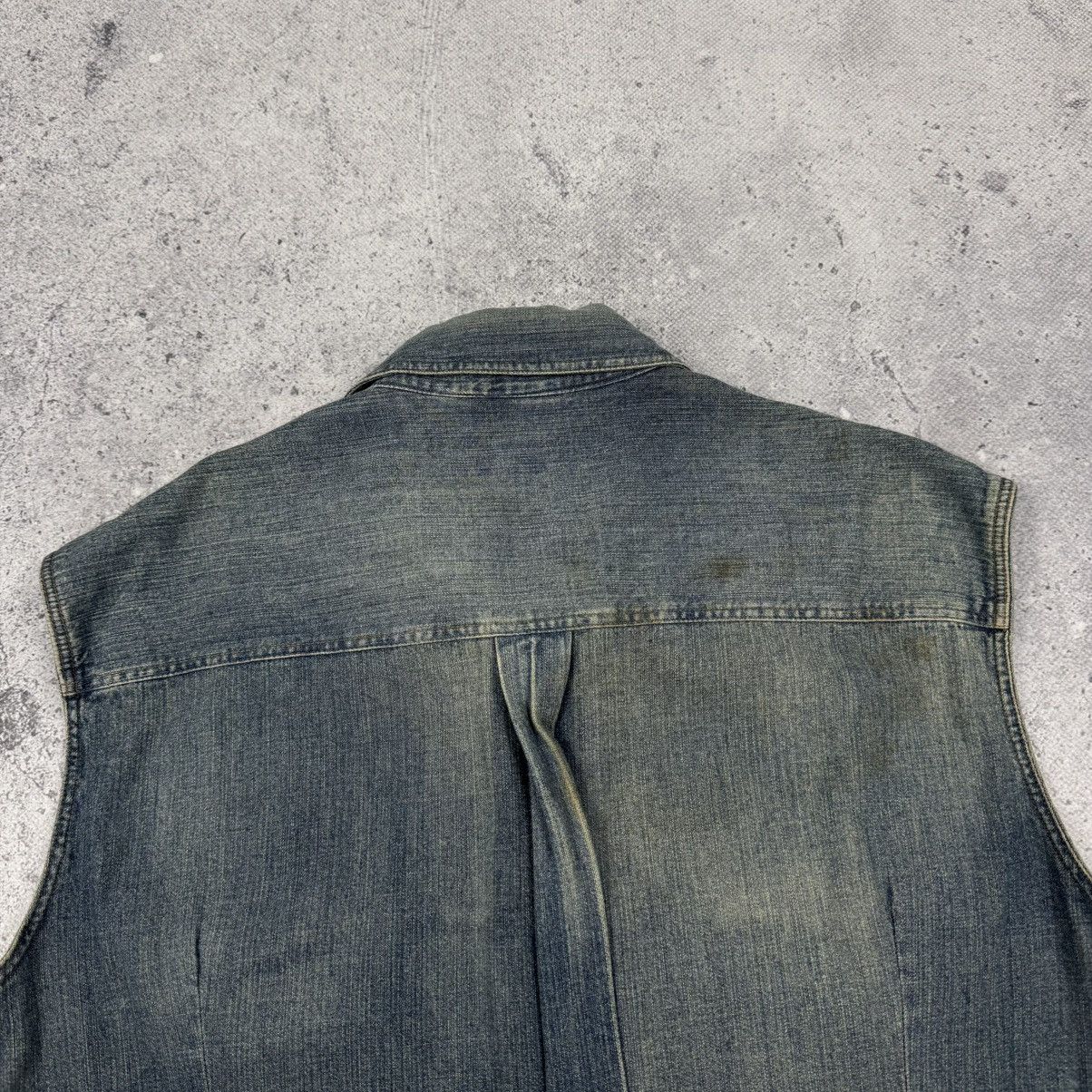 Dolce & Gabbana × Vintage Vintage Dolce & Gabbana Distressed Denim Shirt Vest Size US M / EU 48-50 / 2 - 11 Thumbnail