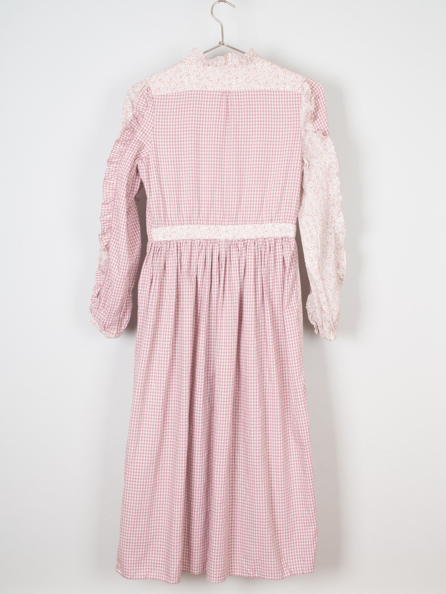 MILK Gingham Check Liberty Floral Print Picnic Pinafore Dress Size S / US 4 / IT 40 - 2 Thumbnail