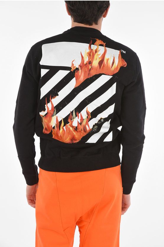 Off-White o1y0325 Logo Crewneck Sweatshirt in Black Size US XS / EU 42 / 0 - 3 Thumbnail