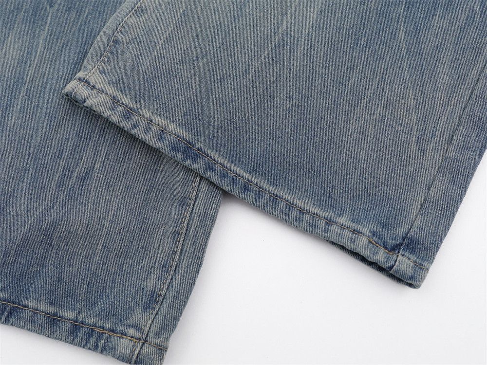 Japanese Brand × Jean Street punk pleated casual washed distressed straight jeans Size US 32 / EU 48 - 5 Thumbnail