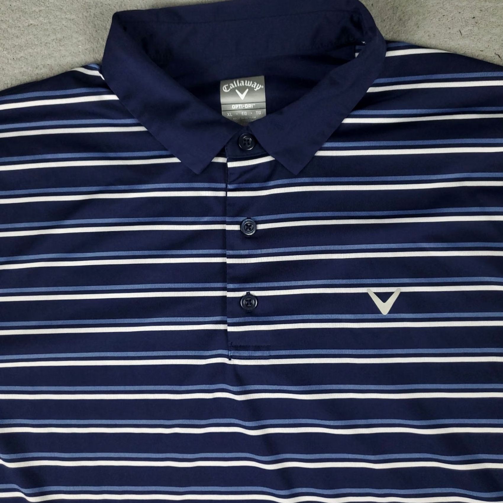 Callaway Callaway Polo Shirt Mens XL Blue Striped Opti Dri Fit Golf Short Sleeve Polo Shirt Nature: None Size US XL / EU 56 / 4 - 2 Thumbnail
