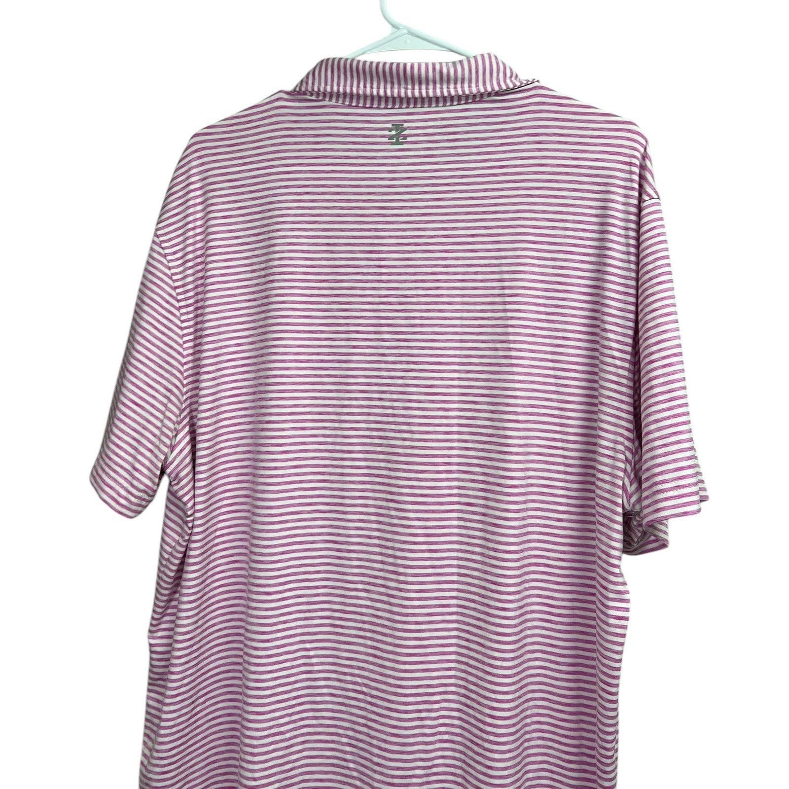 Izod Izod Golf Polo Shirt Men's Large Pink Stripes Short Sleeve Size US L / EU 52-54 / 3 - 11 Thumbnail