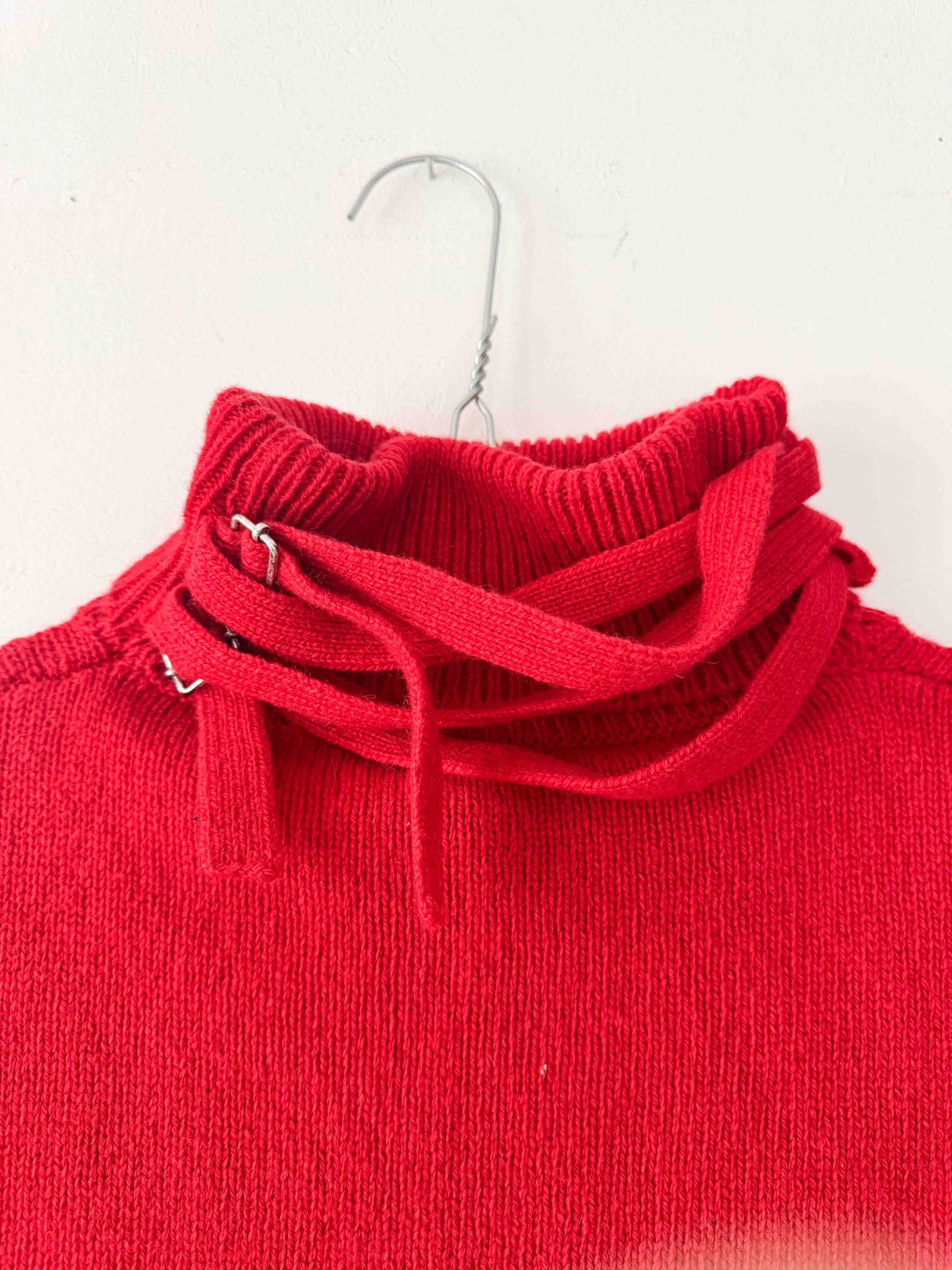 Raf Simons Raf Simons AW21 Red Double Strap Turtleneck Size US M / EU 48-50 / 2 - 3 Thumbnail