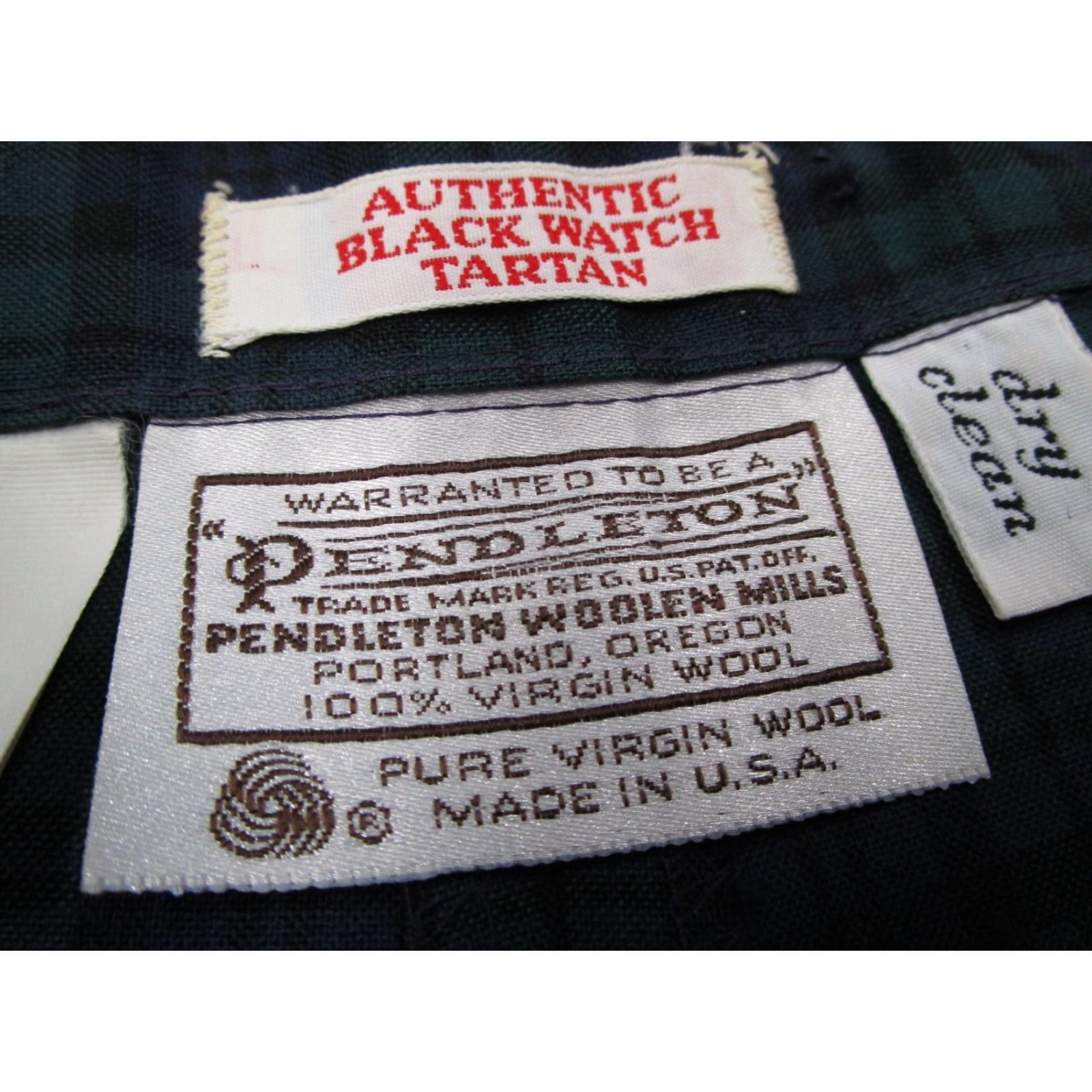Pendleton VINTAGE Pendleton Women's Pants 6 Green Black Watch Tartan Plaid Wool Pleated Classic 26x26 Size 28" / US 6 / IT 42 - 3 Thumbnail
