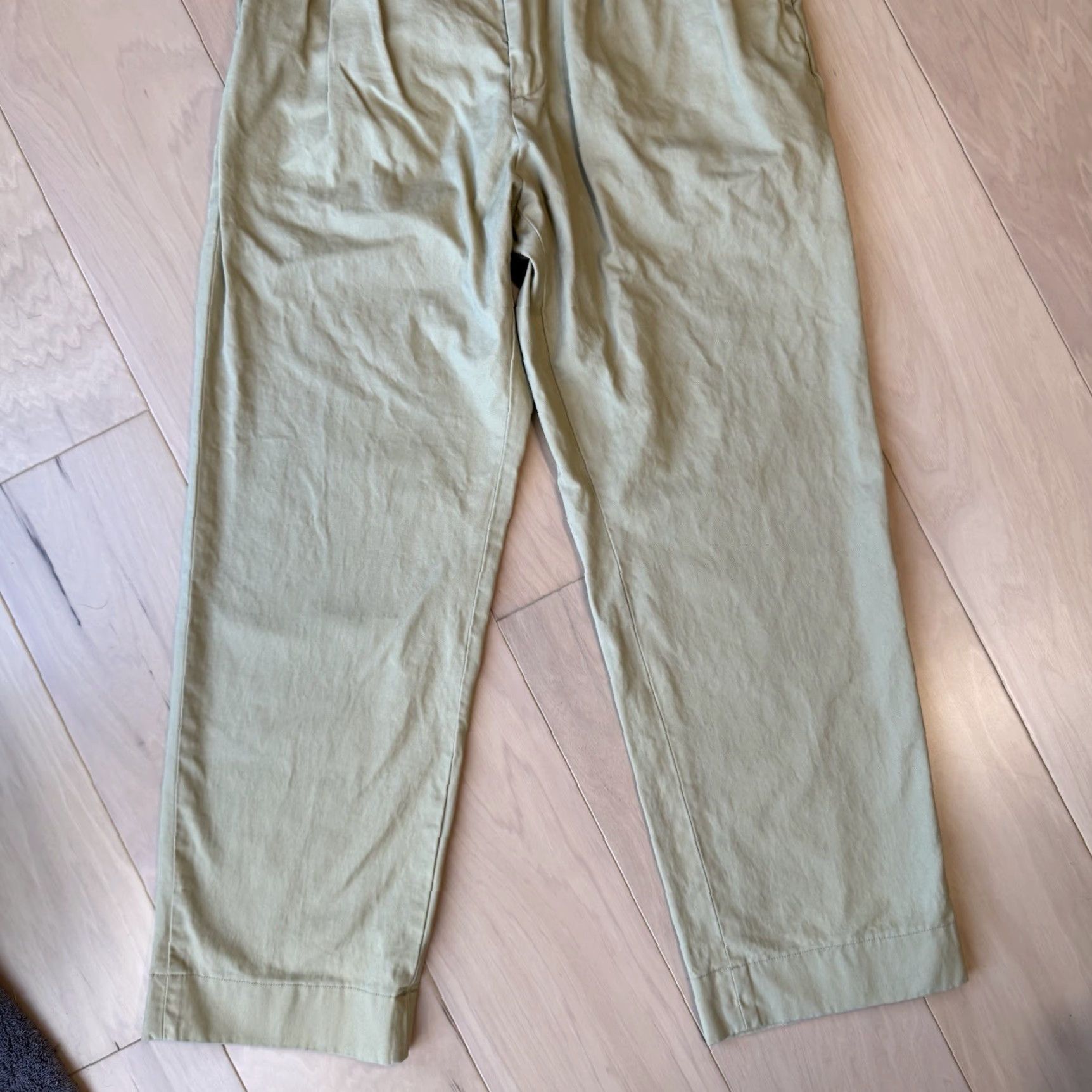 Vintage Non Stock Pleated Pants Casual Pants Men 29 Beige Cotton 5-Pocket Regular Straight USA Vintage No 90s Hipster Preppy 29x28.5 Mens Size US 29 - 4 Thumbnail