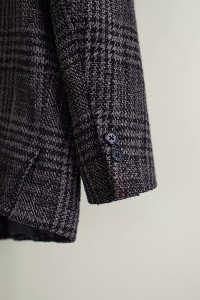 Yohji Yamamoto Yohji Yamamoto size s Grey and black striped double-breaste Size 36R - 6 Thumbnail